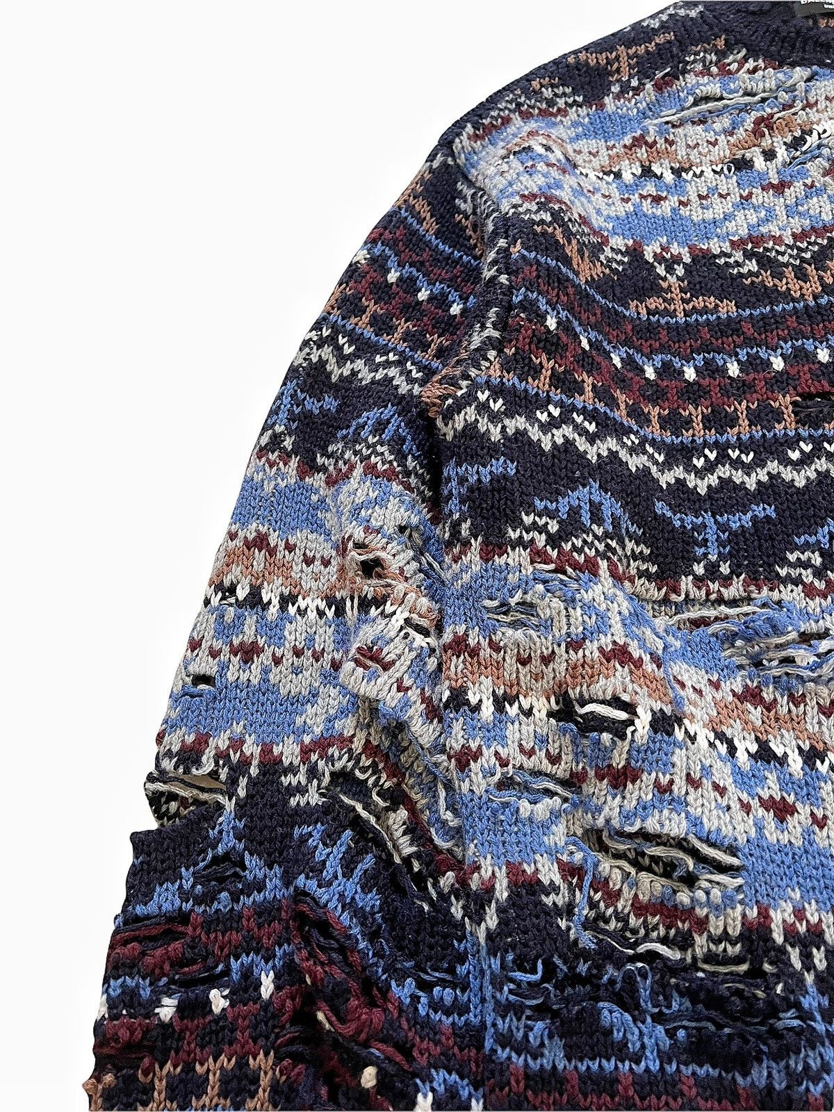Balenciaga Afterworld Fair Isle Destroyed Knit Sweater Size US XS / EU 42 / 0 - 5 Thumbnail