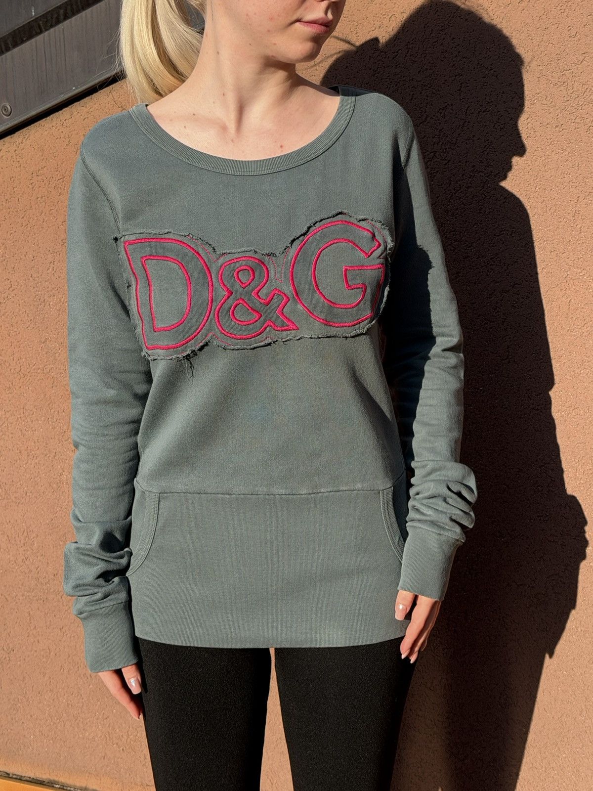Dolce & Gabbana Vintage Y2K D&G Dolce Gabbana Big Logo Sweatshirt L Size L / US 10 / IT 46 - 1 Thumbnail