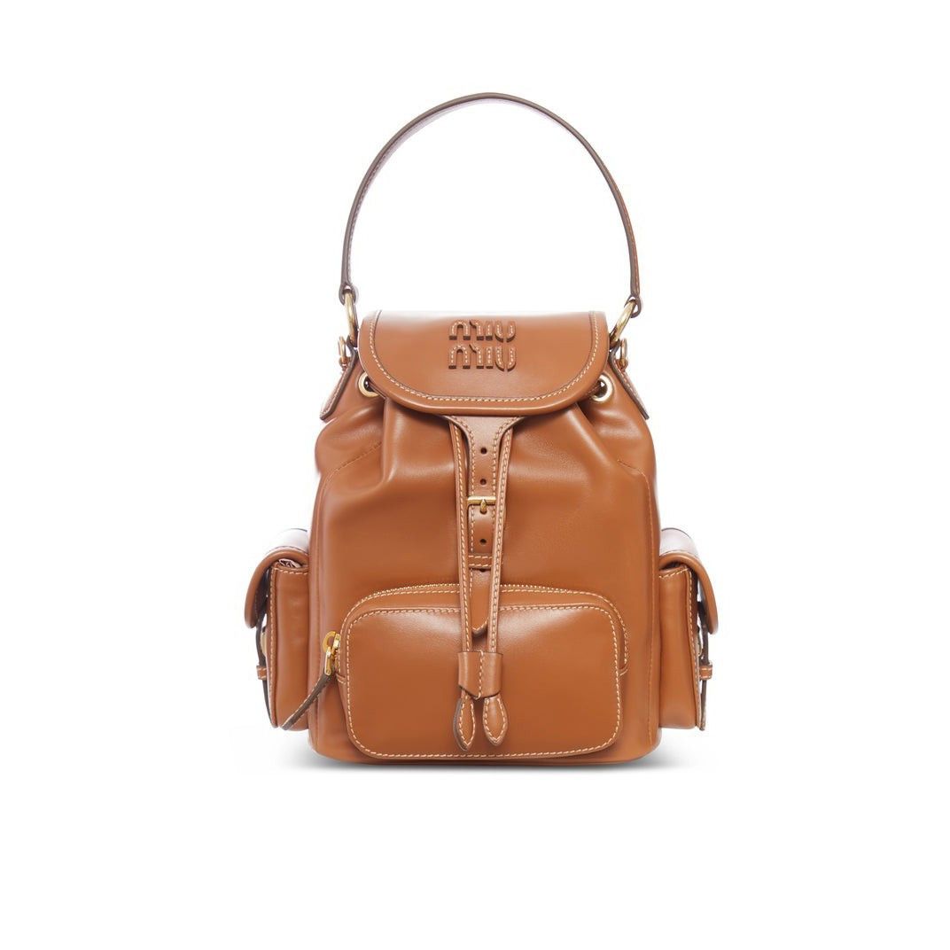 Miu Miu MIU MIU Cognac Leather Backpack New & Authentic Size ONE SIZE - 1 Thumbnail