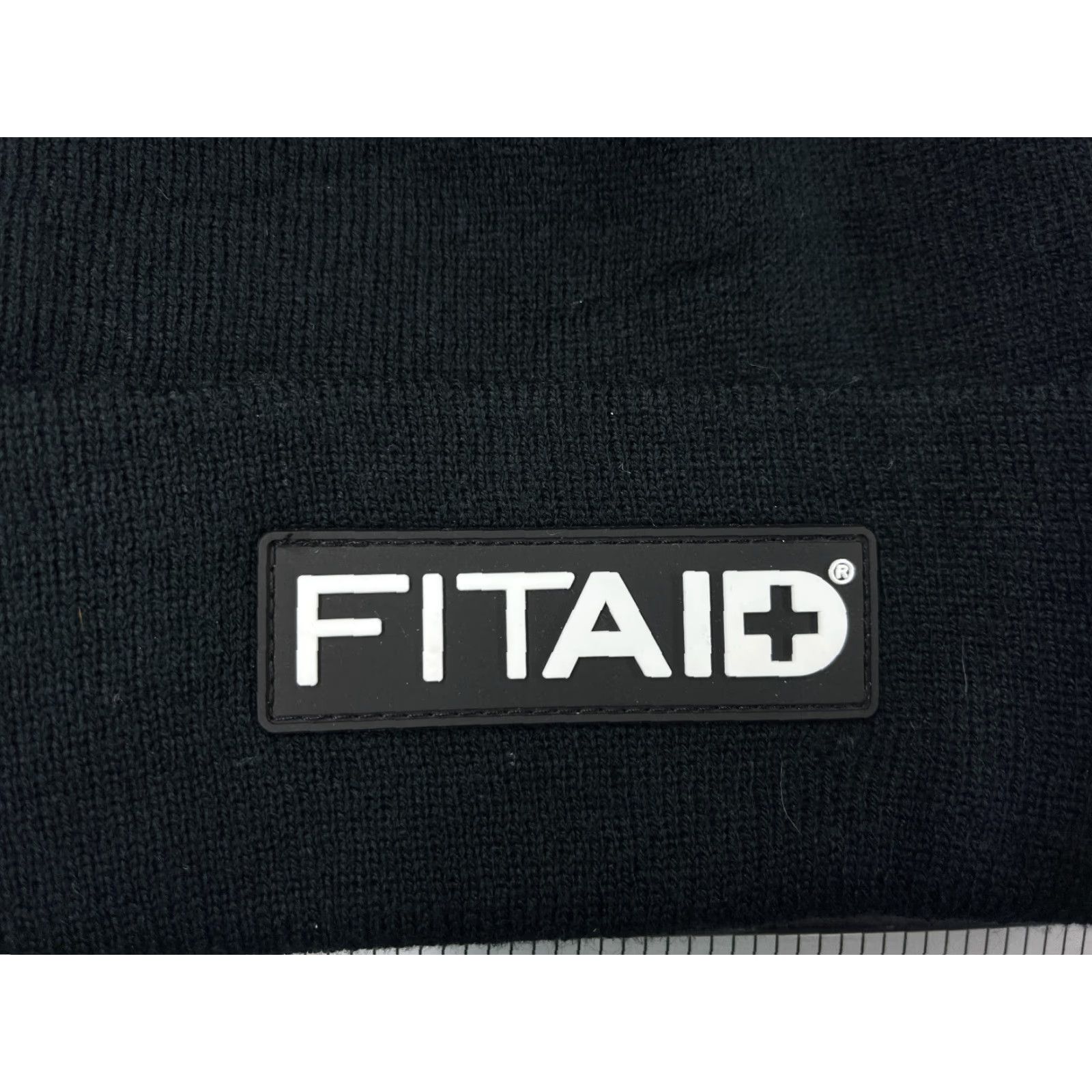 Vintage Fitaid Beanie Toque Adult One Size Black Knit Acrylic Embroidered Electrolytes Size ONE SIZE - 2 Thumbnail