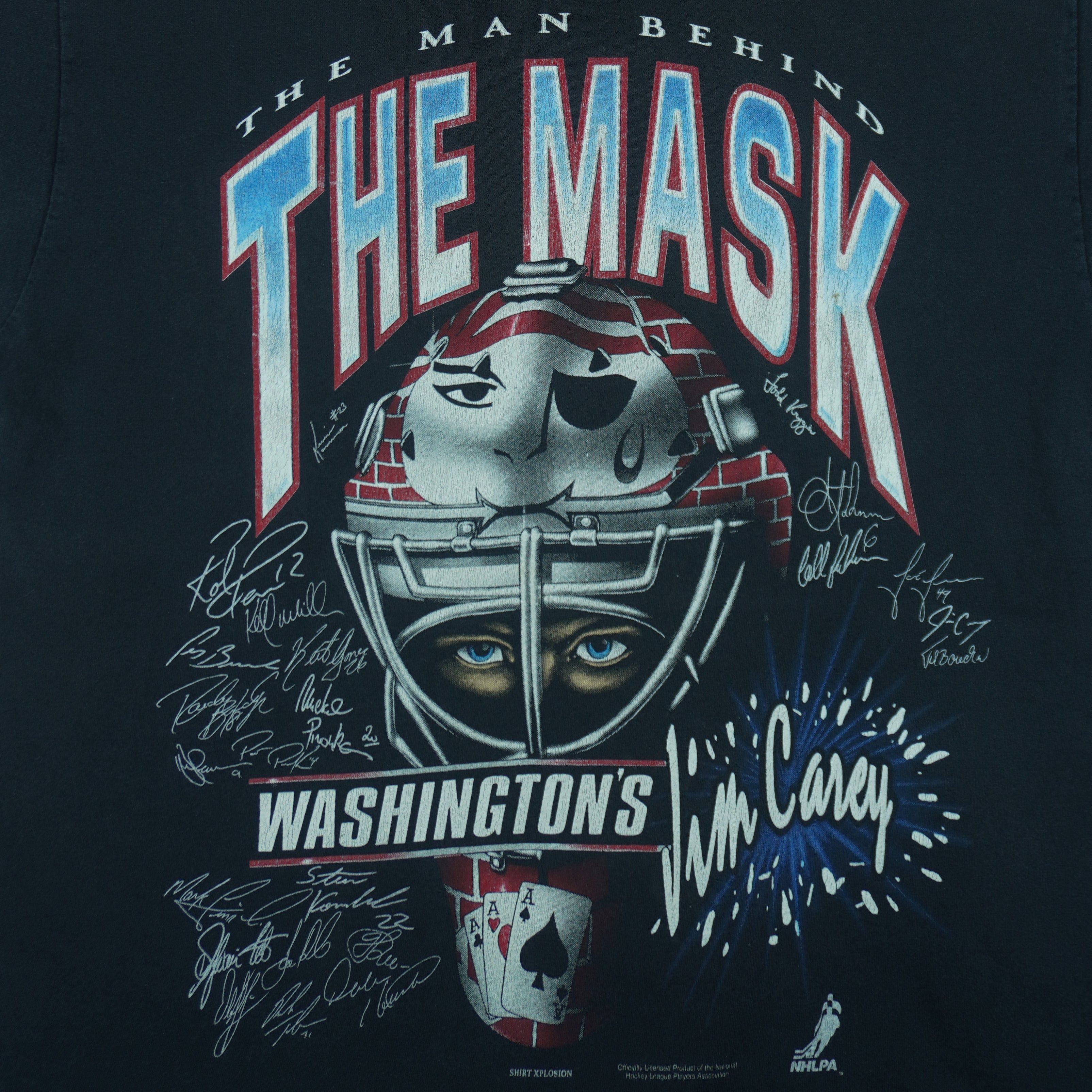 NHL Washington Capitals The Man Behind the Mask T-Shirt 1990s Size US XL / EU 56 / 4 - 3 Thumbnail