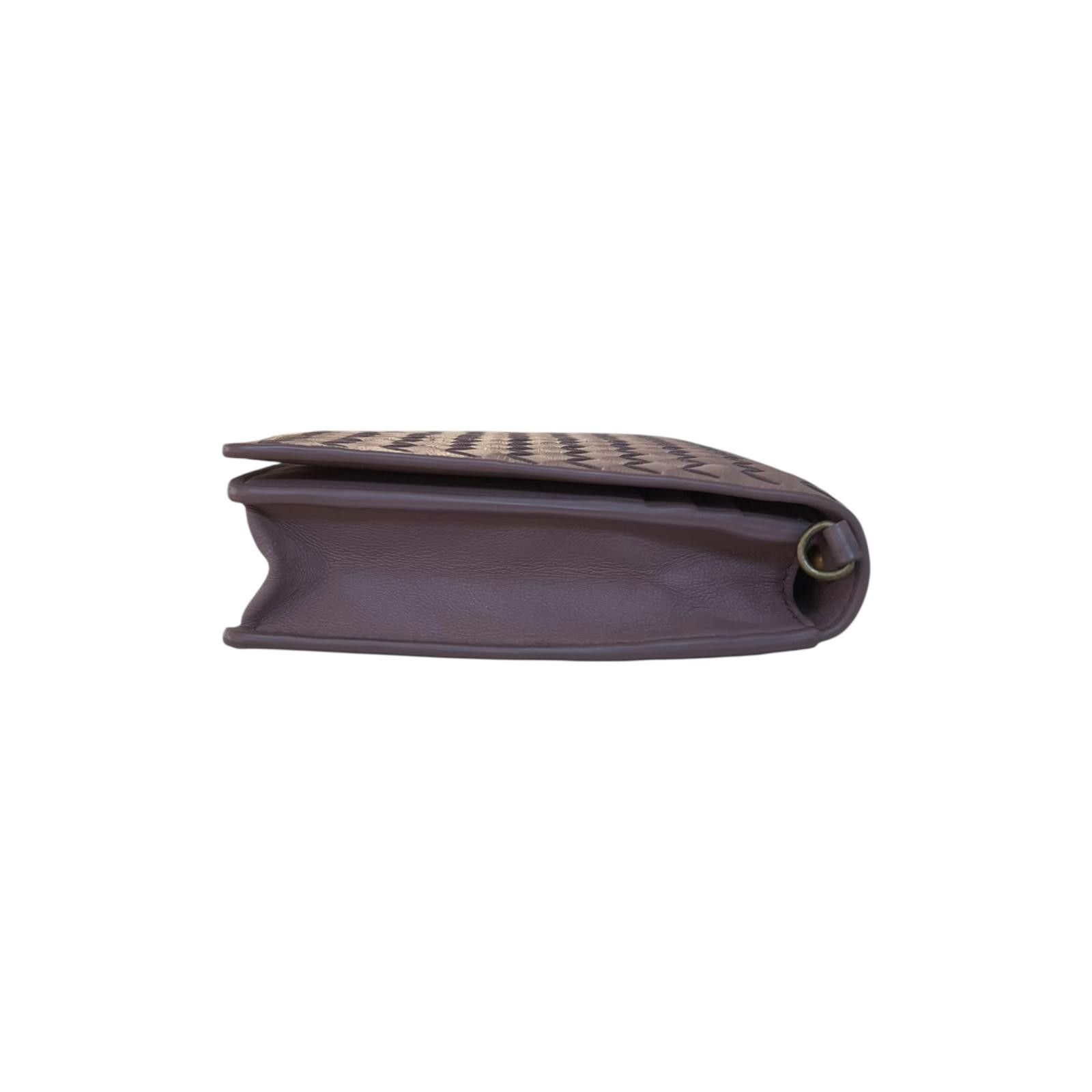 Bottega Veneta Bottega Veneta Intrecciato Chain Wallet Clutch Lavender Grey Size ONE SIZE - 8 Thumbnail