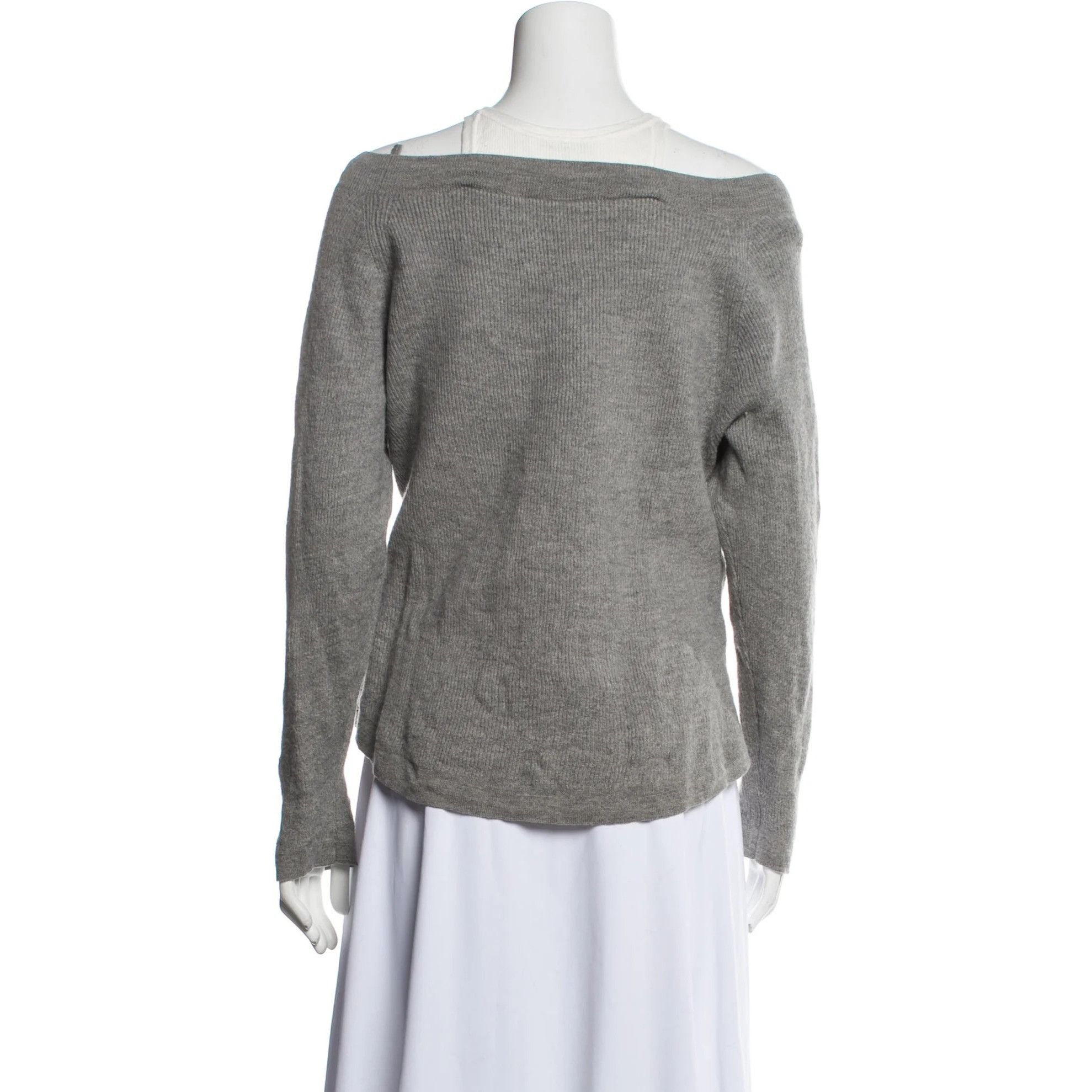 T by Alexander Wang T By Alexander Wang Wool V-Neck Sweater With Inner White Fau Size M / US 6-8 / IT 42-44 - 3 Thumbnail