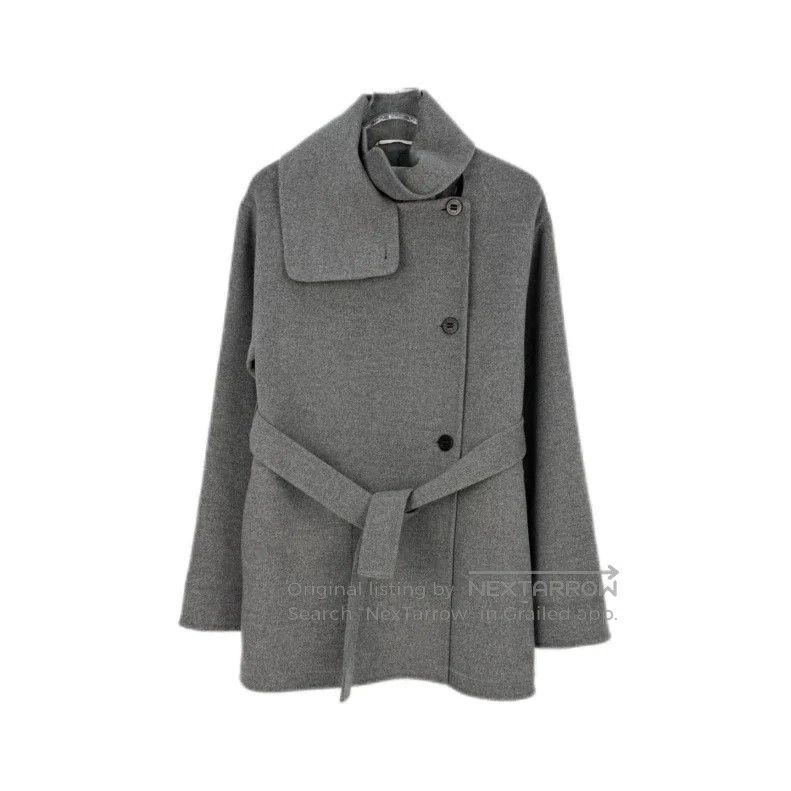 Hermes Hermes Gray Cashmere Tweed Coat with Belt Size XS / US 0-2 / IT 36-38 - 1 Thumbnail
