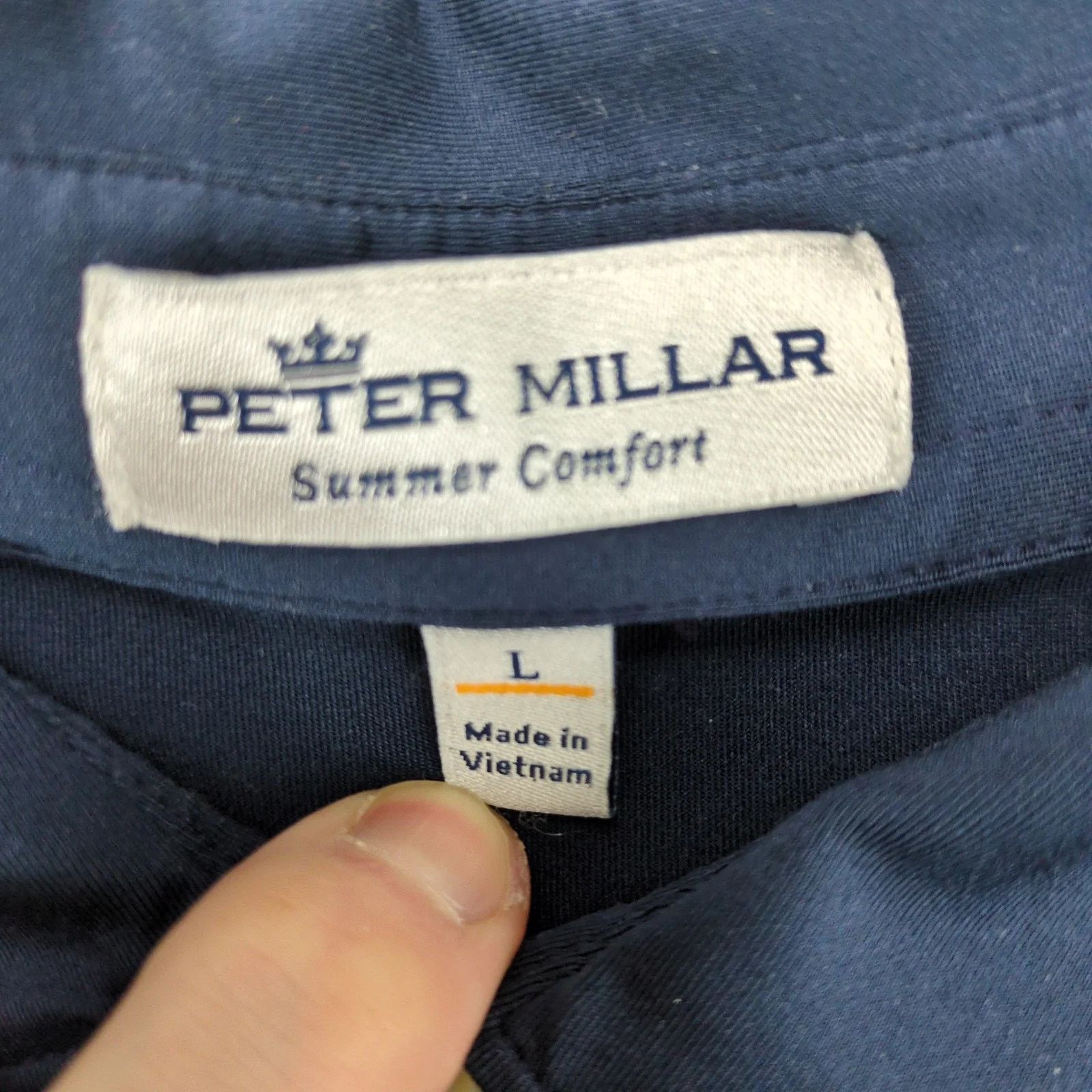 Peter Millar Peter Millar Summer Comfort Men's L Polo Shirt Navy Shelco Size US L / EU 52-54 / 3 - 3 Thumbnail