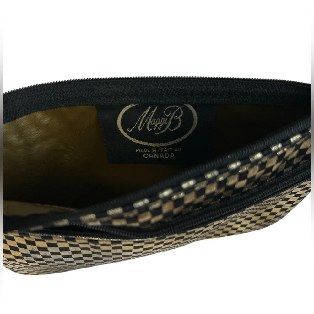 Designer Maggi B Gold and Black Checkered Clutch Size ONE SIZE - 3 Thumbnail