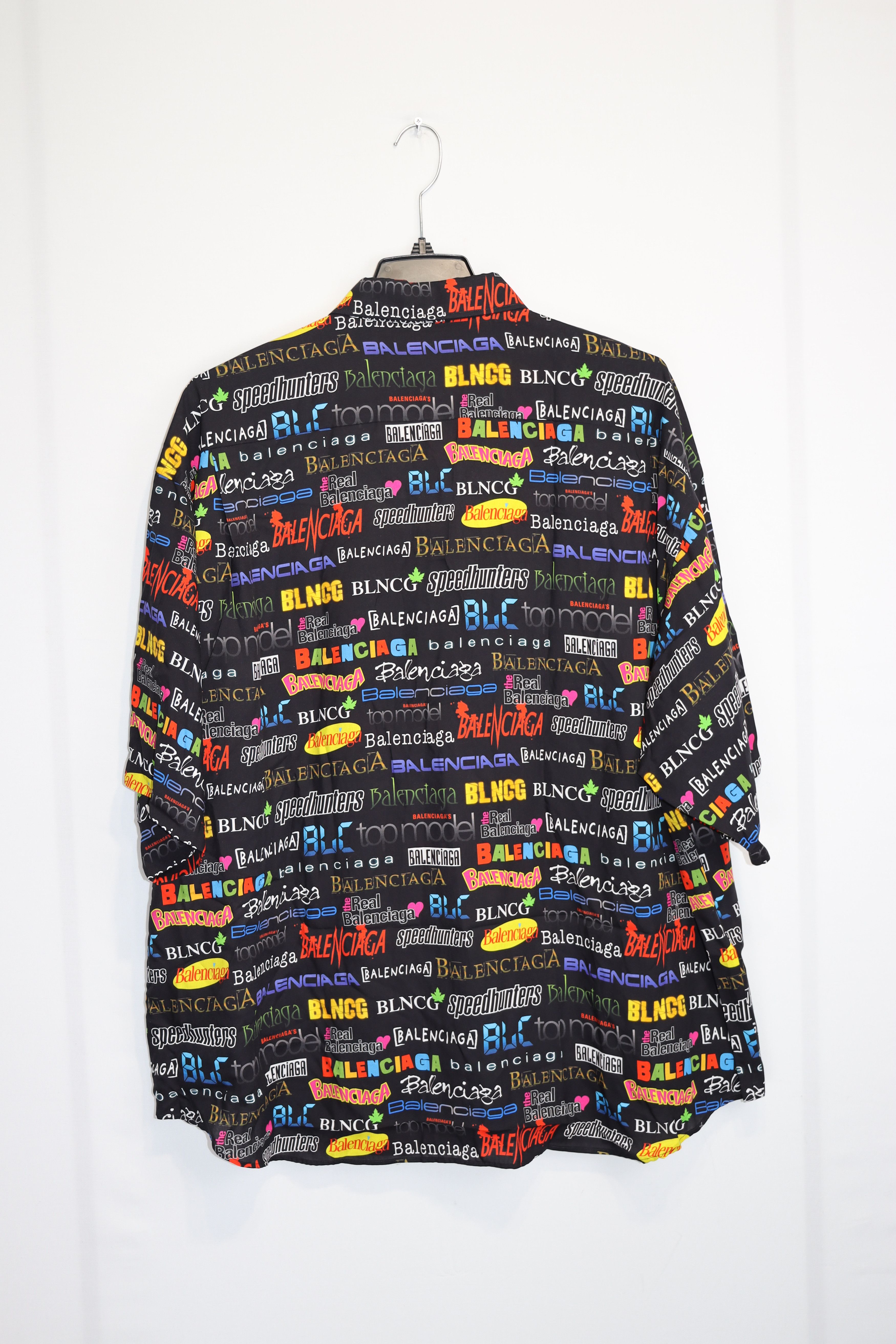 Balenciaga All Over Multi Logo Print Vacation Shirt in Multicolor Size US XL / EU 56 / 4 - 9 Thumbnail