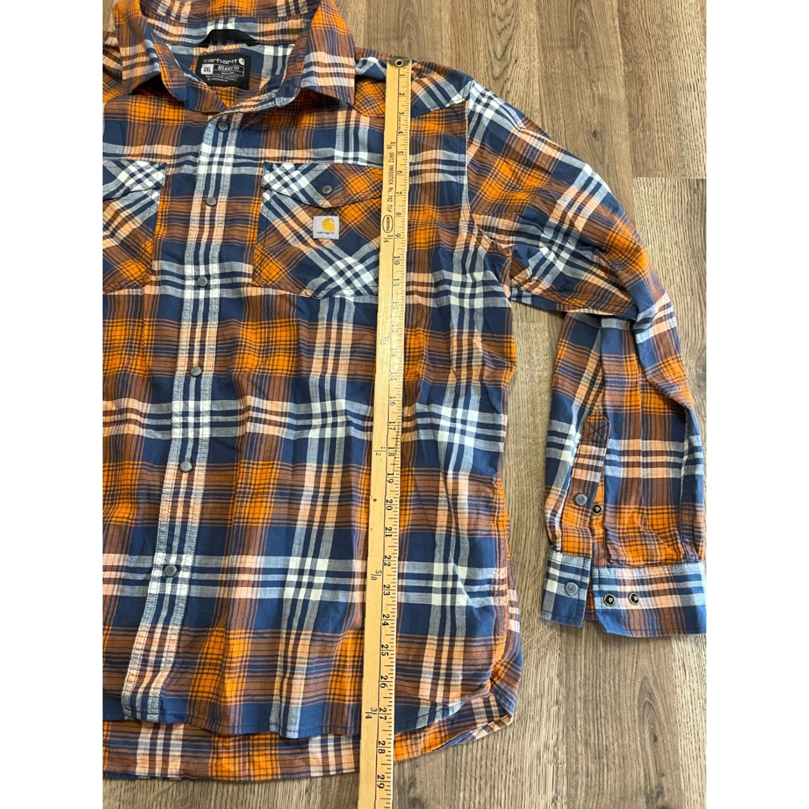 Carhartt Carhartt Shirt 2XL Button-Up Plaid Relaxed Fit Men’s Blue White Orange Multicolor Long Sleeve Casual Mens Size US XXL / EU 58 / 5 - 7 Thumbnail