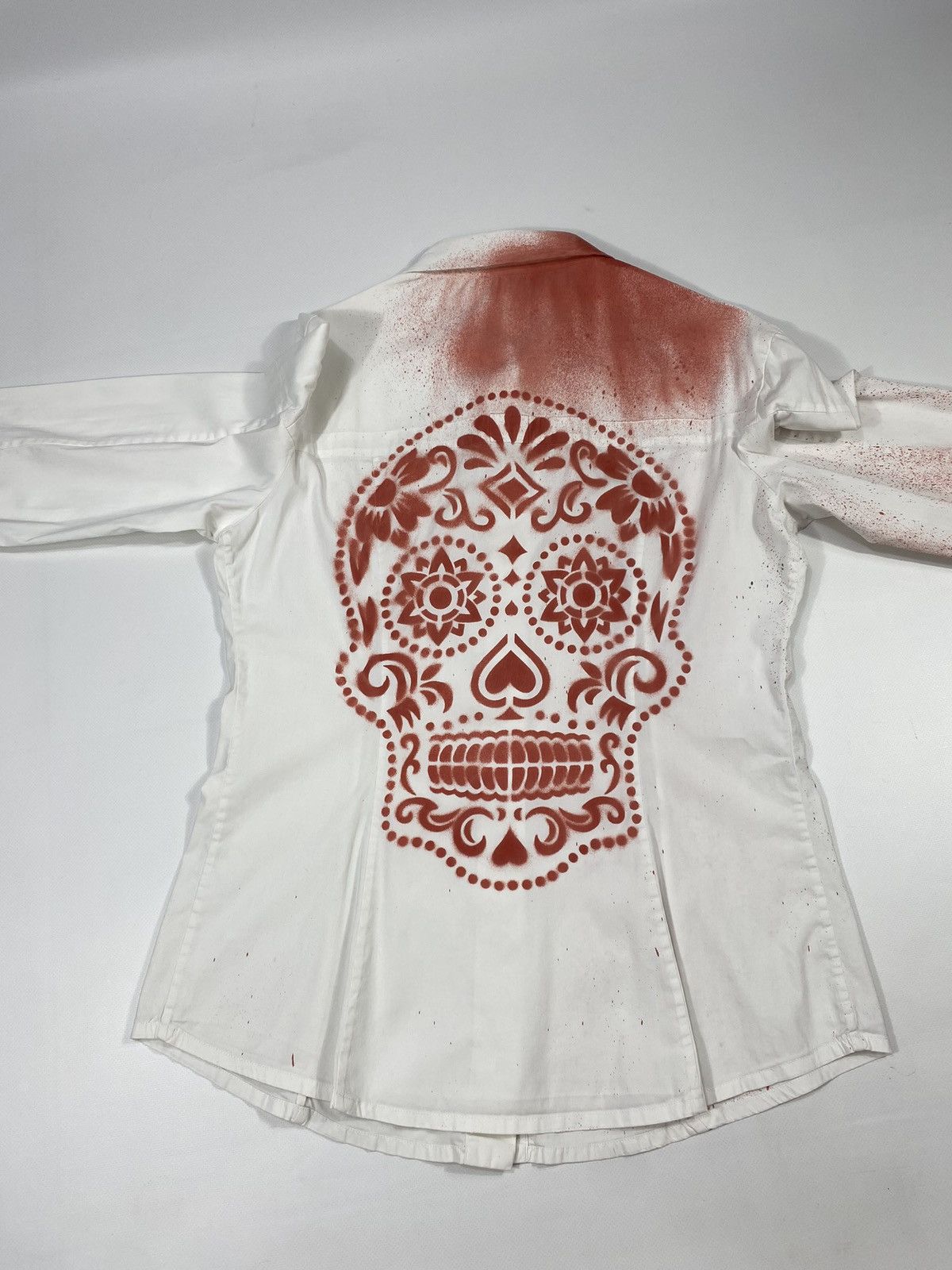 Prada 2007 Prada Custom Blood Stain Mexican Skull AvantGarde Shirt Size M / US 6-8 / IT 42-44 - 19 Thumbnail