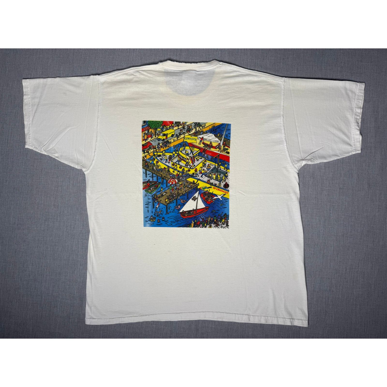 Fruit Of The Loom × Vintage Vintage Y2K Gorton Fisherman Double Sided T-shirt XL Size US XL / EU 56 / 4 - 1 Thumbnail