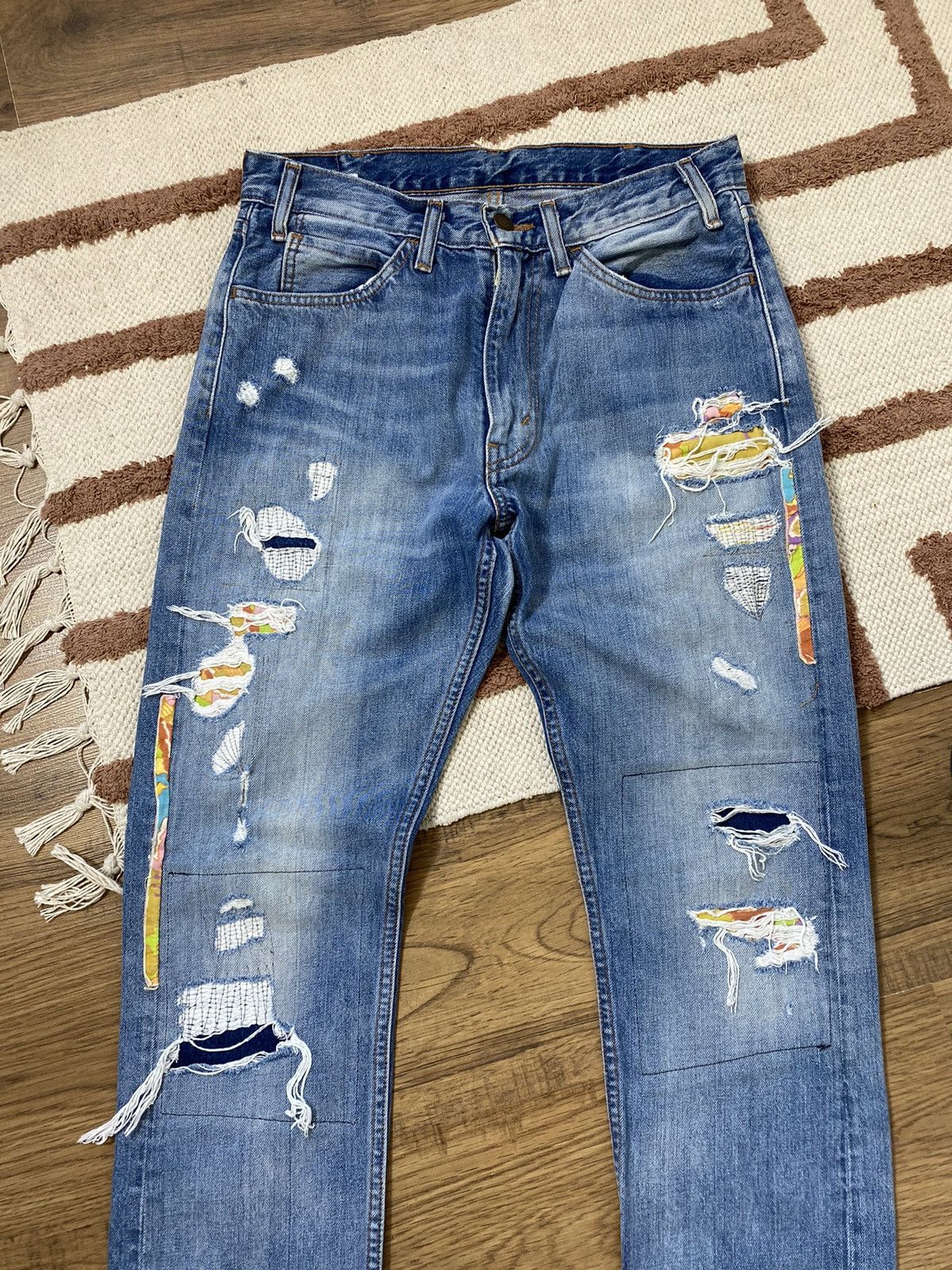 Levi's 1990s FADED CUSTOM ORANGE TAB LEVI’S DENIM PANTS Size US 31 - 3 Thumbnail