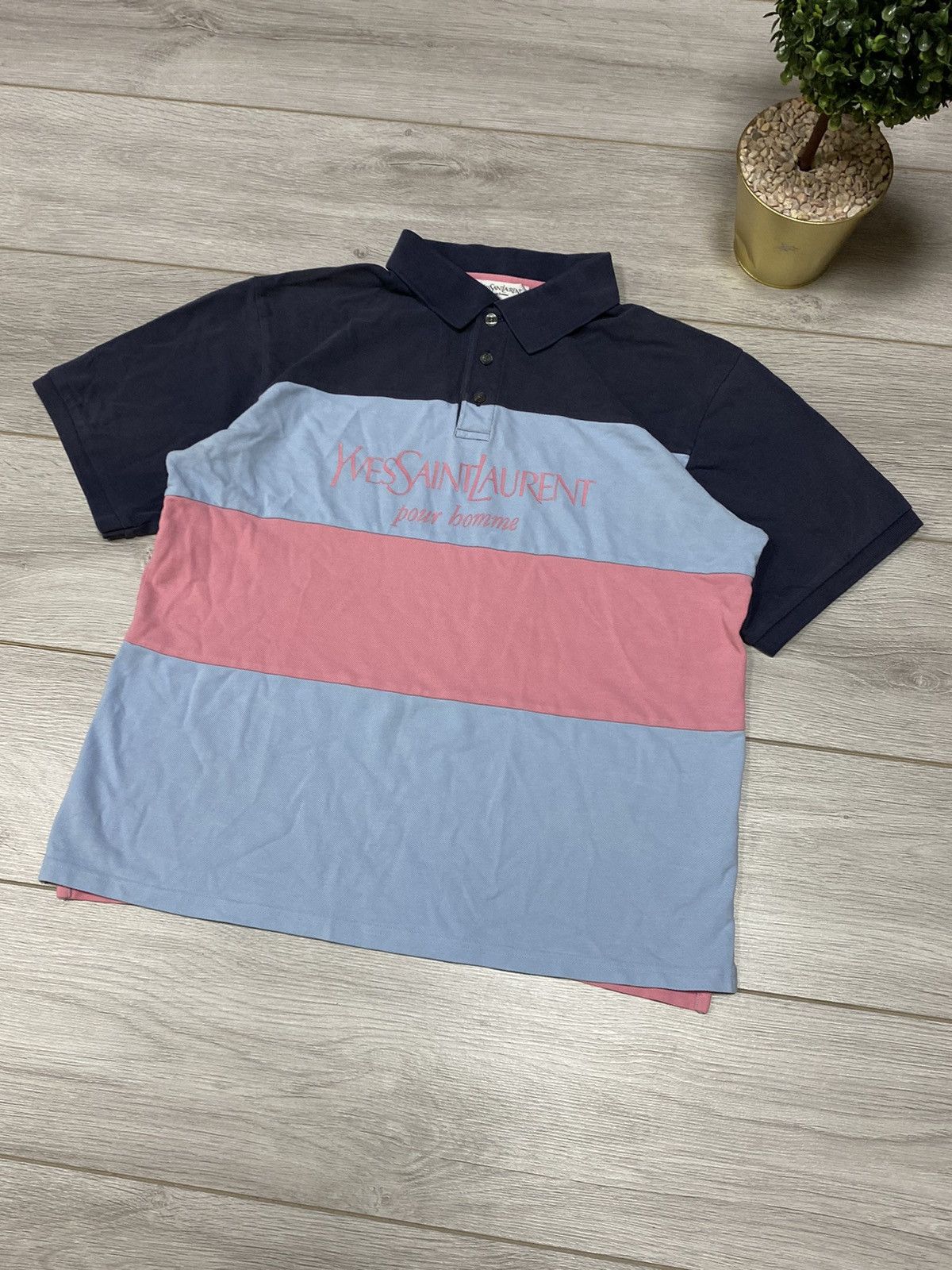Yves Saint Laurent Yves Saint Laurent pour homme YSL big logo polo Size US M / EU 48-50 / 2 - 2 Thumbnail