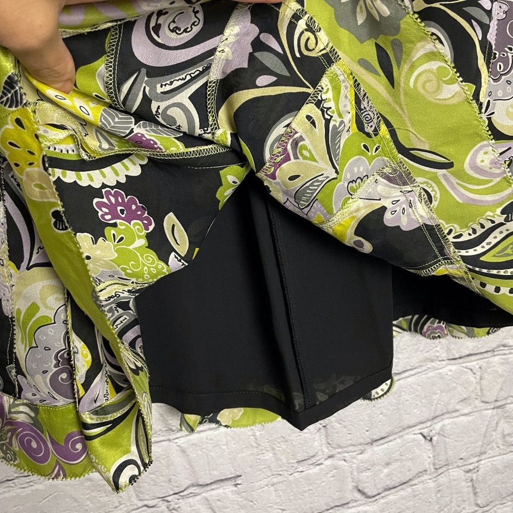 Other Sigrid Olsen Silk Paisley Floral Skirt Black Green Size 4 Size 27" / US 4 / IT 40 - 4 Thumbnail