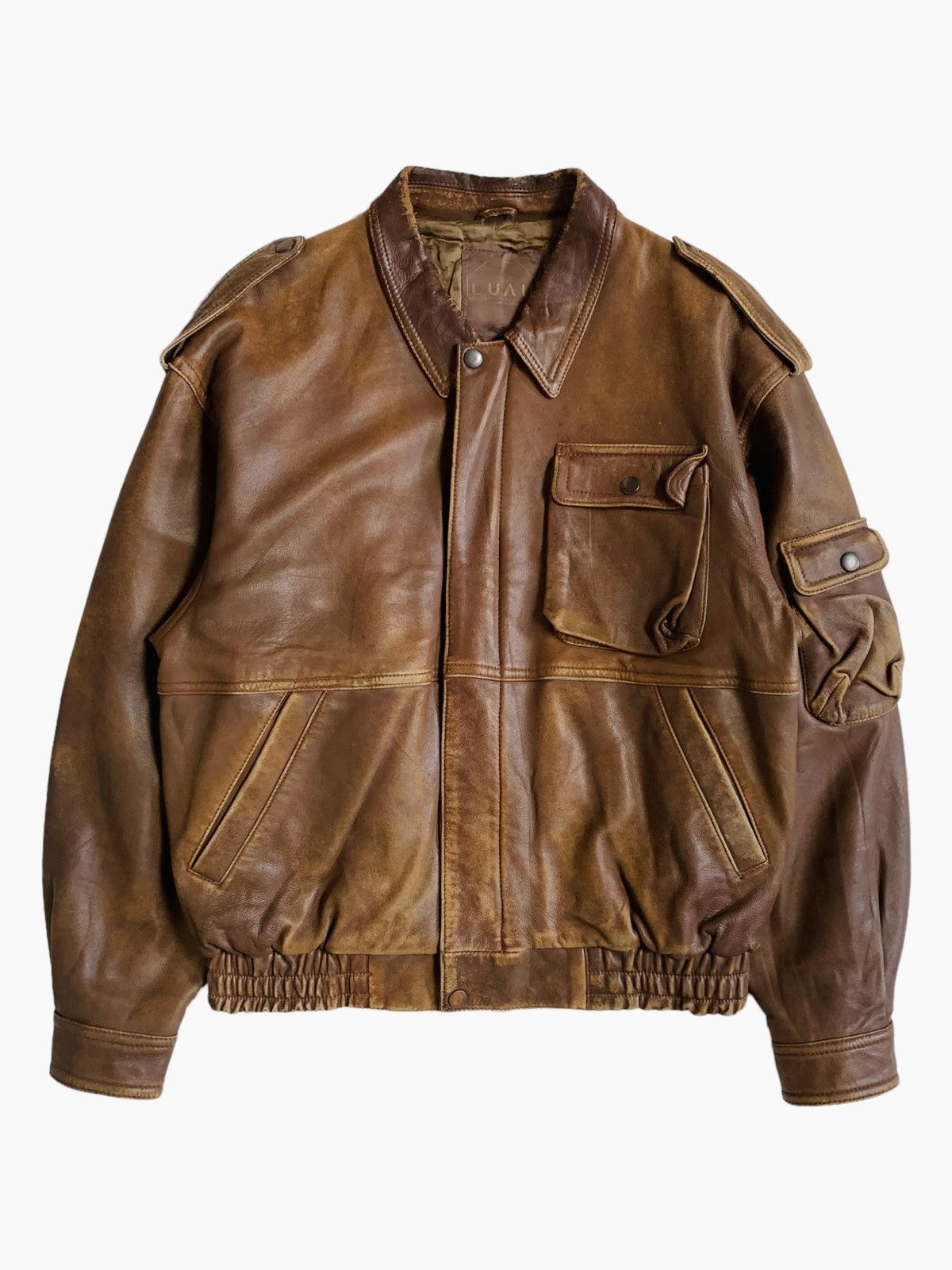 1990s Luau Atsukawa - 3D Pocket Leather Cargo Jacket