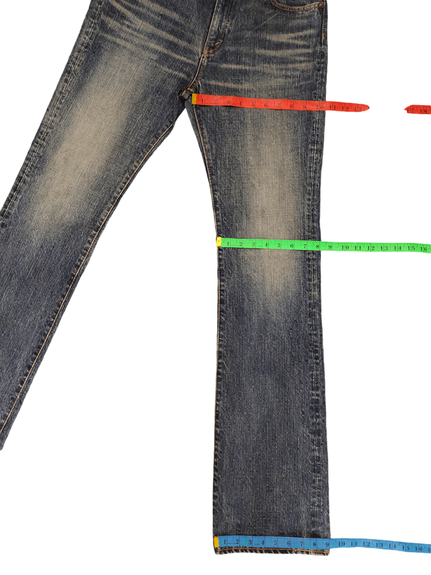 Pherrow's Flare Jeans Stormy Blue Pherrow Clawmark Faded Denim Bootcut Size US 30 / EU 46 - 10 Thumbnail
