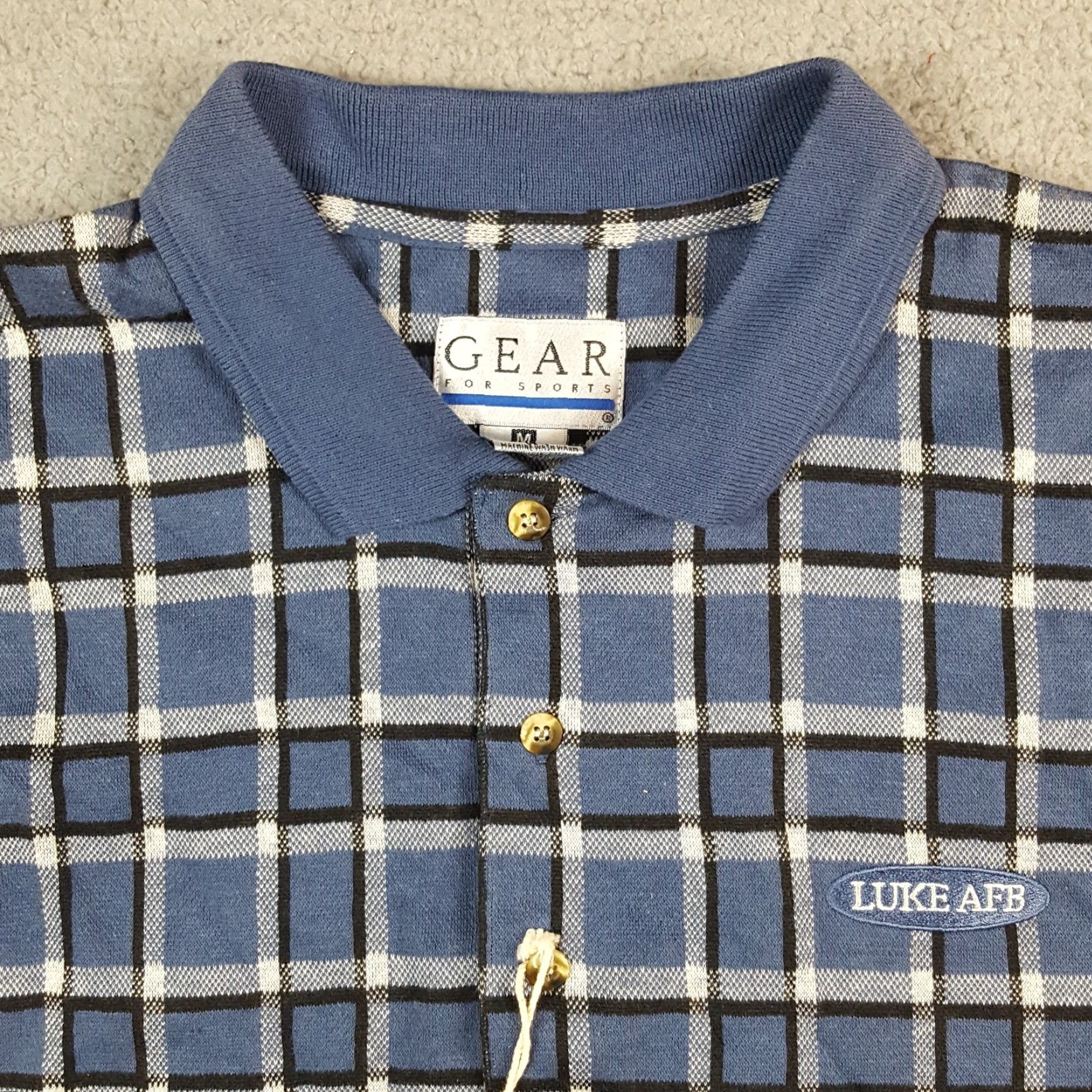 Vintage VINTAGE Luke AFB Air Force Base Preppy Plaid Polo Size M Relaxed Collar Shirt Size US M / EU 48-50 / 2 - 2 Thumbnail