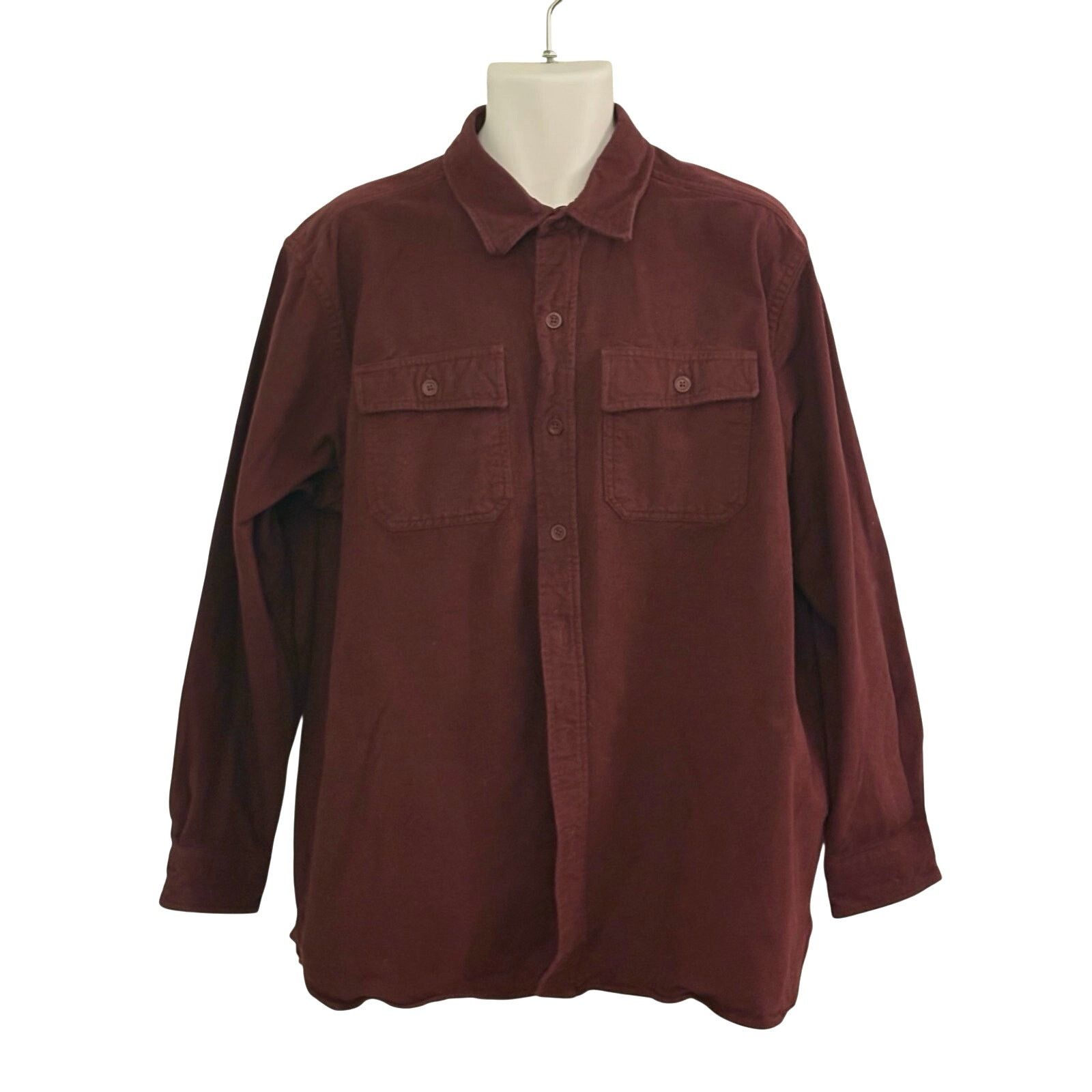 L.L. Bean Vintage L.L. Bean Chamois Burgundy Long Sleeve Shirt Size US XL / EU 56 / 4 - 1 Thumbnail