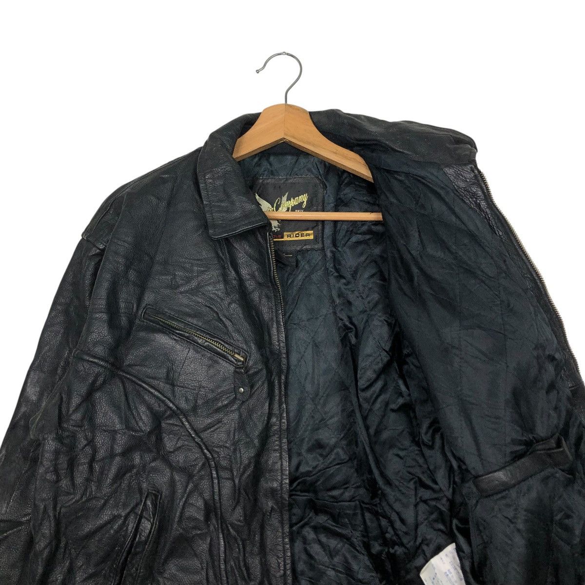 Edwin 🔥VINTAGE MOTORCYCLE RIDER LEATHER JACKET EDWIN COMPANY Size US L / EU 52-54 / 3 - 15 Thumbnail