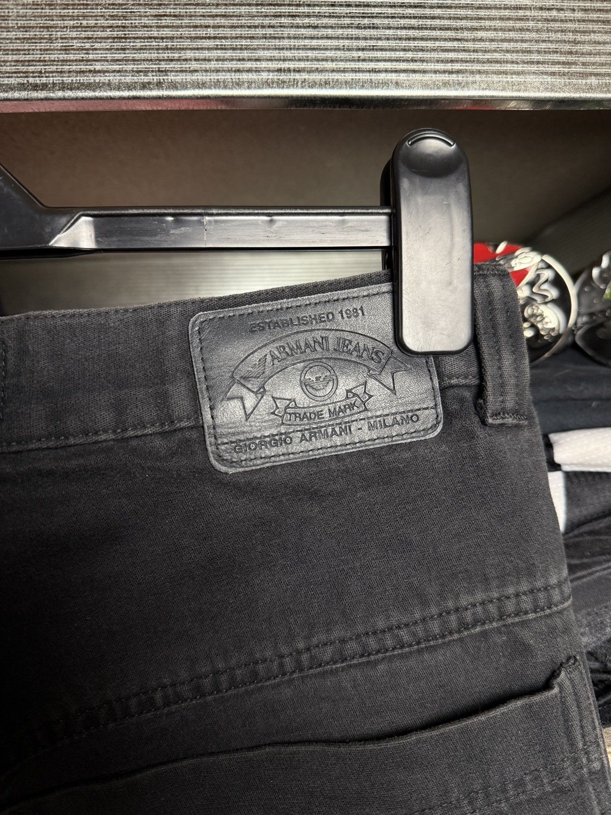 Armani Vintage Armani Jeans Metal Logo Black Denim Pants Size 32 Size US 32 / EU 48 - 6 Thumbnail