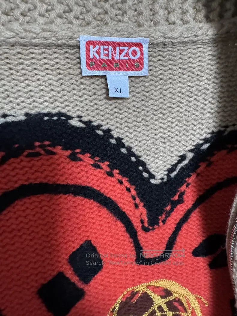 Kenzo Kenzo Open Zip-Up Sweater, Wool Size US XL / EU 56 / 4 - 4 Thumbnail