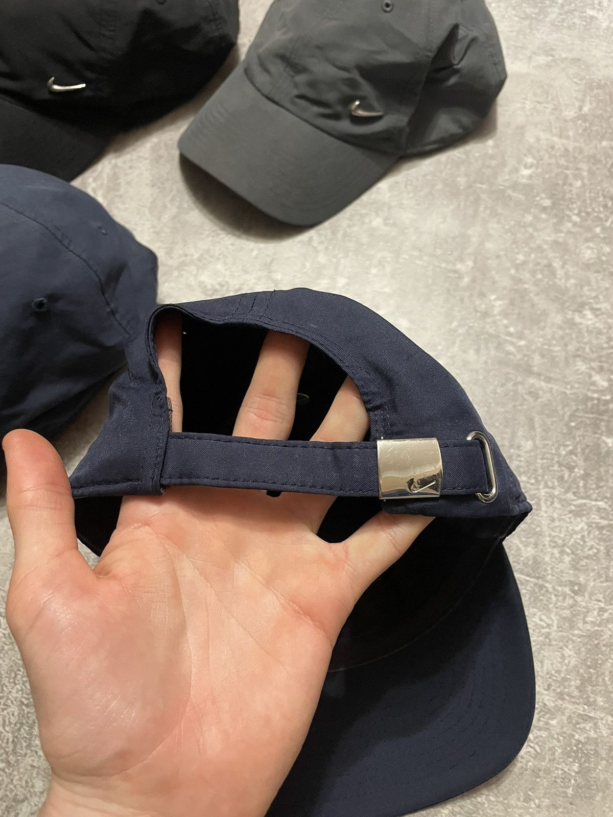 Nike × Vintage x6 Nike Metallic Swoosh Logo Cap Y2K Size ONE SIZE - 10 Thumbnail