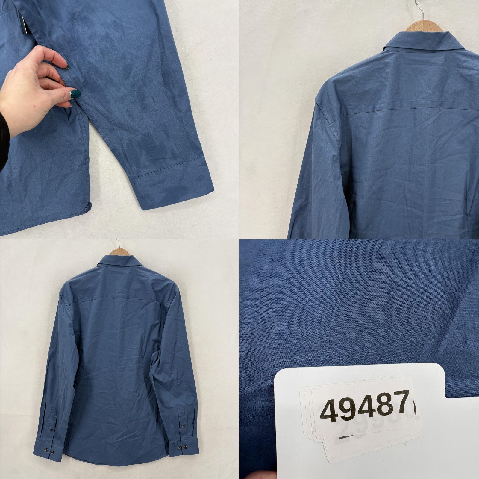 Alfani Alfani Dress Shirt Mens Large Moonlight Blue Stretch Long Sleeve Business NWT Size 42R - 9 Thumbnail