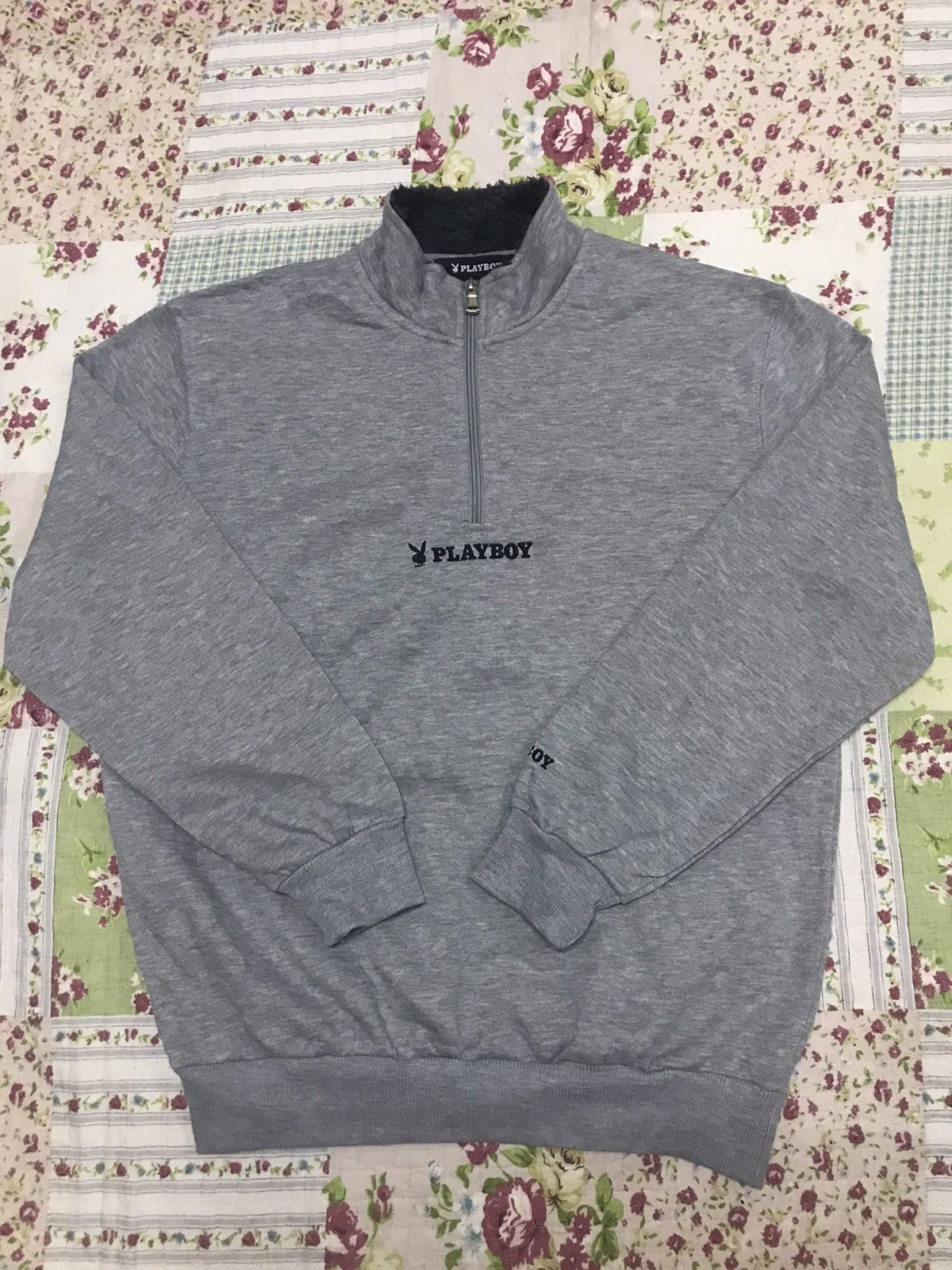 Japanese Brand × Playboy PLAYBOY Half Zipper Sweater Fleece Collar Size US M / EU 48-50 / 2 - 1 Thumbnail