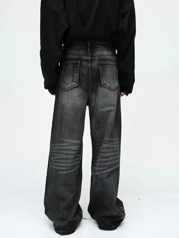 Japanese Brand VIBE Vintage washed black grunge straight leg jeans Size US 33 - 4 Thumbnail