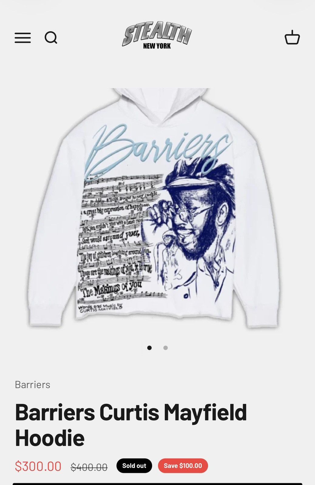 Barriers Barriers X Curtis Mayfield Graphic Hoodie The Makings of You Size US M / EU 48-50 / 2 - 8 Thumbnail