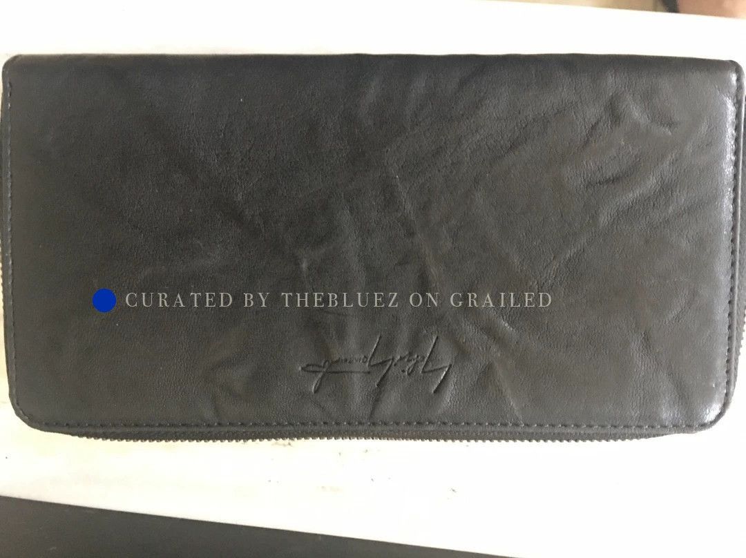 Yohji Yamamoto Premium Lambskin Long Zip Wallet in Black Size ONE SIZE - 1 Thumbnail