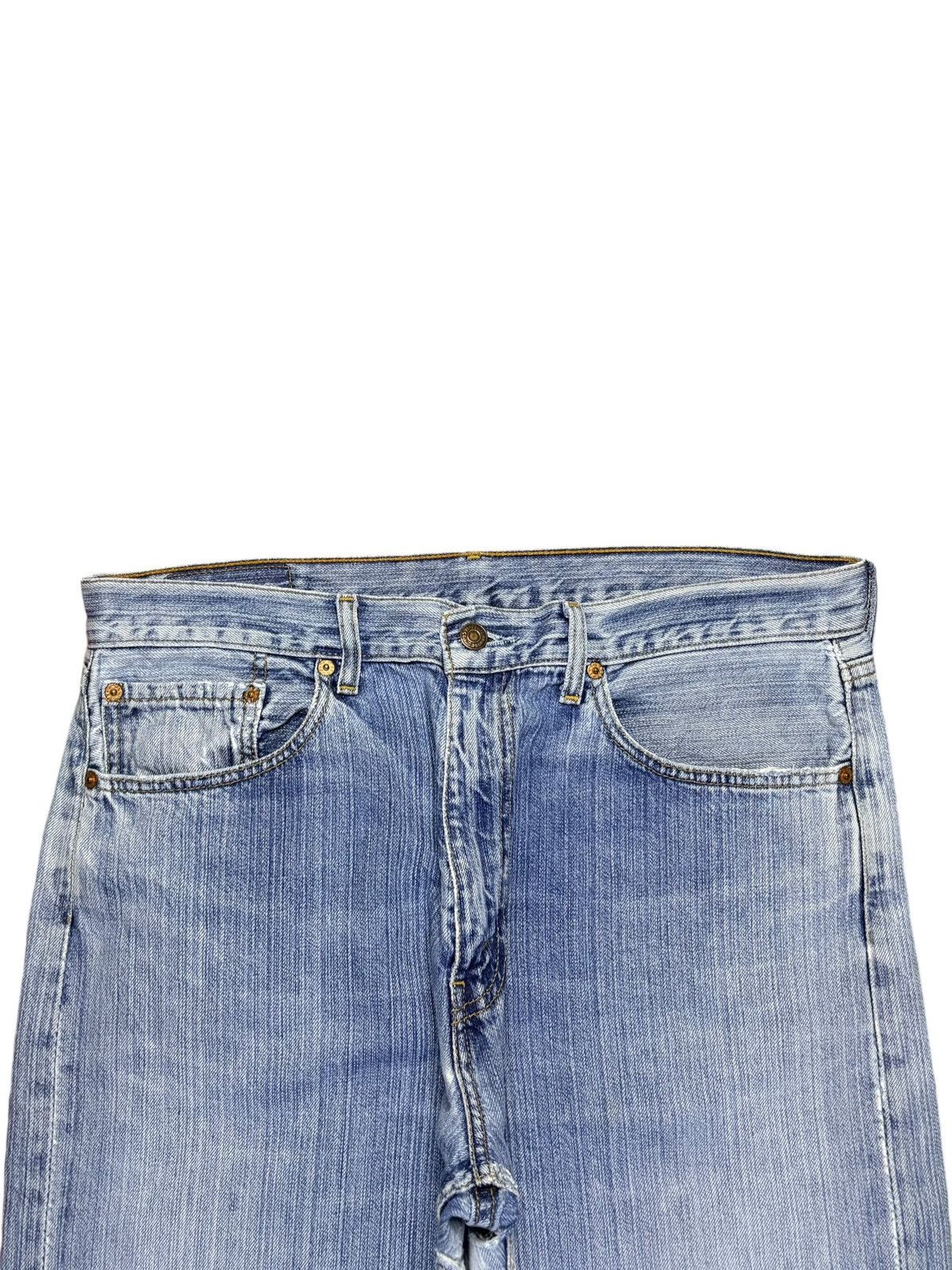 Levi's × Levi's Vintage Clothing Vintage 90s Levis 512 Blue Wash Distressed Baggy Jeans Size US 35 - 4 Thumbnail