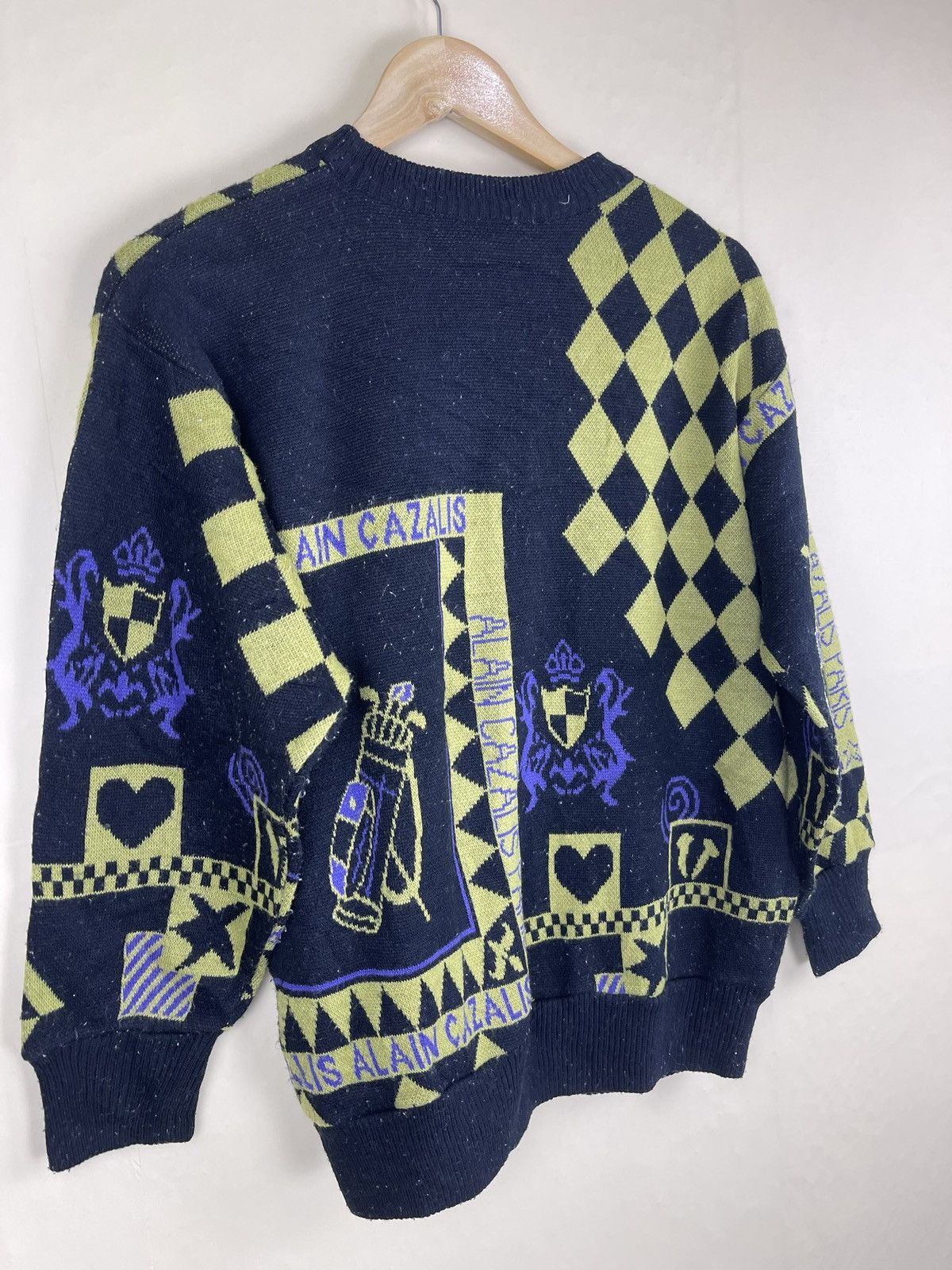 Designer × Vintage VINTAGE ALAIN CAZALIS PARIS FULL PRINTED KNIT SWEATSHIRT Size US M / EU 48-50 / 2 - 9 Thumbnail