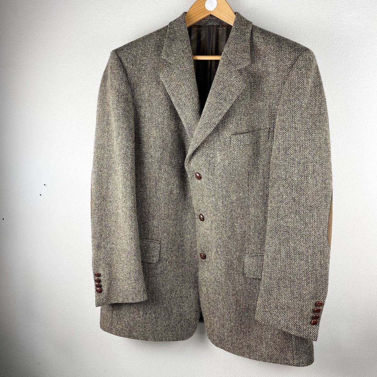 Harris Tweed × Vintage HARRIS TWEED Blazer Sport Coat Herringbone Mens size 50 Size 50R - 2 Thumbnail