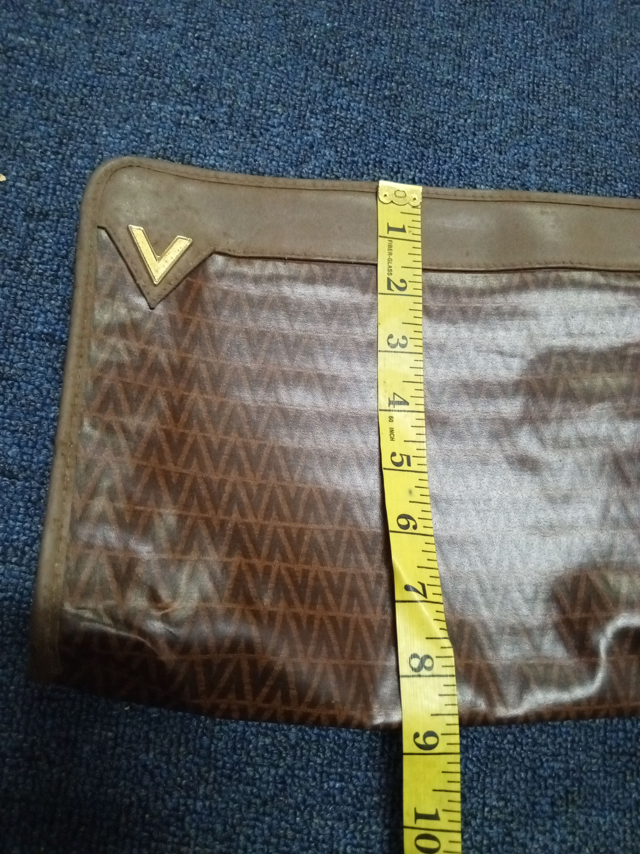 Mario Valentino Vtg MARIO VALENTINO Brown Coated Canvas Medium Clutch Bag Size ONE SIZE - 11 Thumbnail