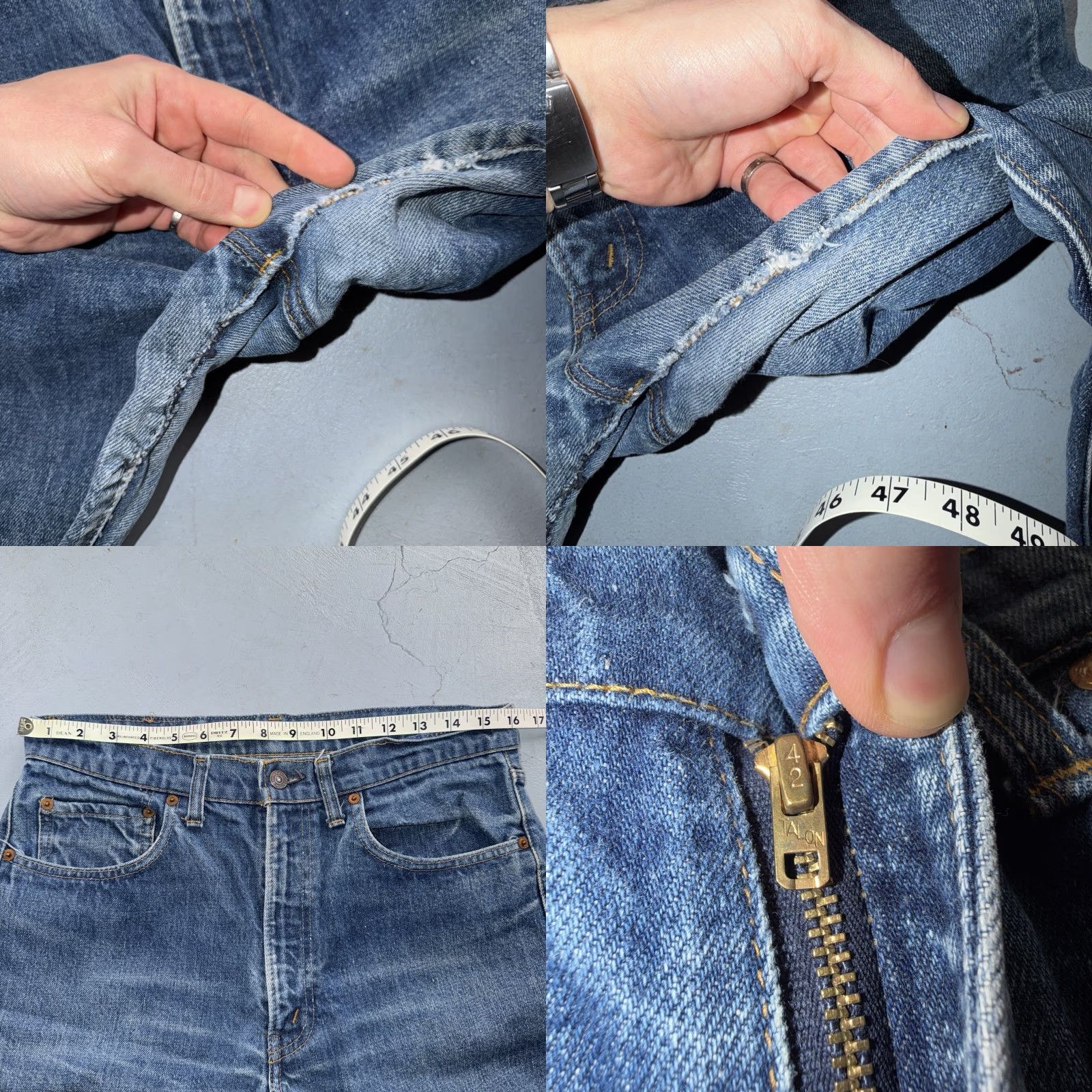 Levi's VINTAGE Levi's 505 Jeans Mens Regular 33x30 Blue Denim Levi’S 501 Series 70s 80s USA Single Stitch Straight Size US 33 - 8 Thumbnail