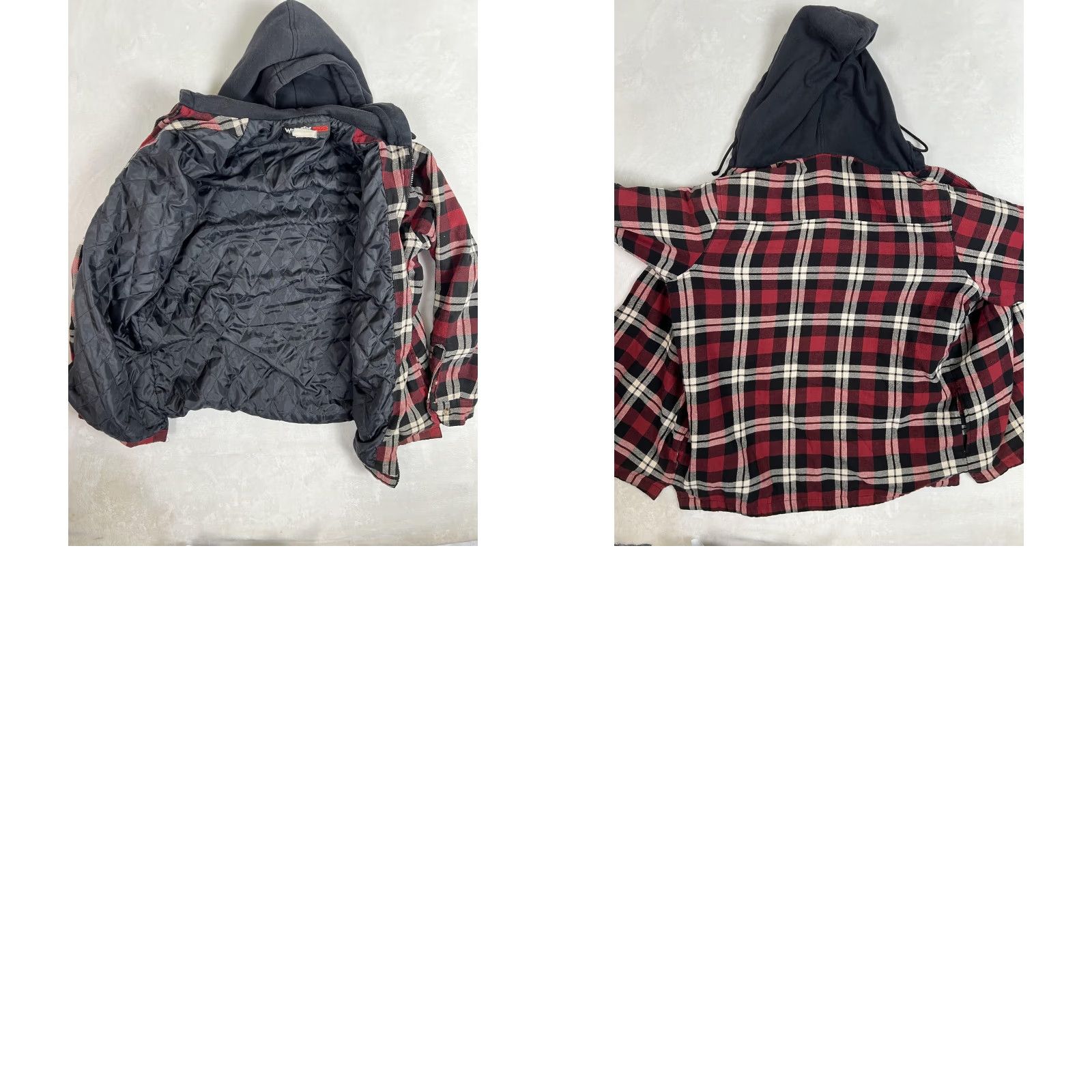 Wrangler VTG Wrangler Riggs Workwear Jacket Mens M Red Plaid Hooded Quilted Shacket Size US M / EU 48-50 / 2 - 8 Thumbnail