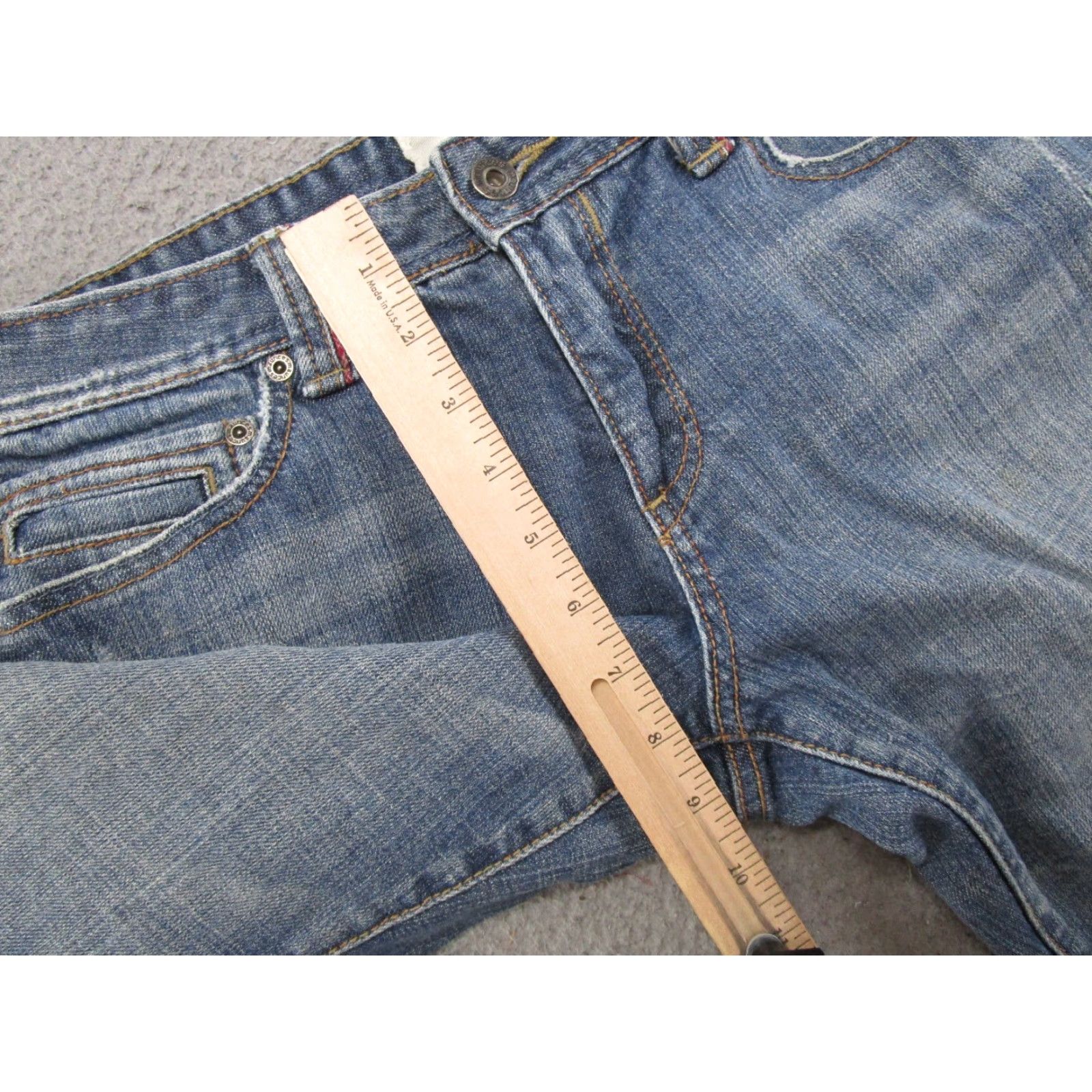 Vintage Maurices Bermuda Blue Denim Shorts Stretch 12 Regular 5-Pocket Cap/Flat Front Womens Casual Summer Spring Size 34" / US 12 / IT 48 - 4 Thumbnail