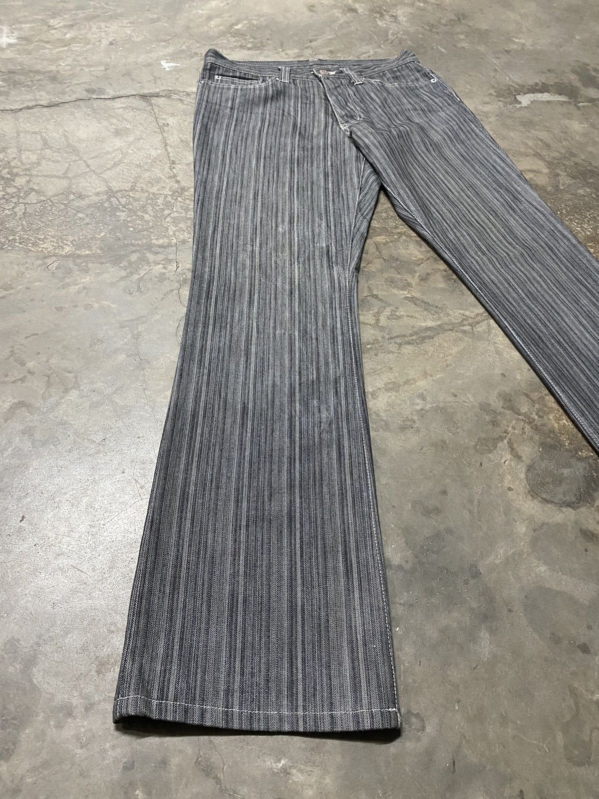 If Six Was Nine × Le Grande Bleu (L.G.B.) × Tornado Mart Flare Jeans Tornado Mart Wabash Stripe Size US 30 / EU 46 - 1 Thumbnail