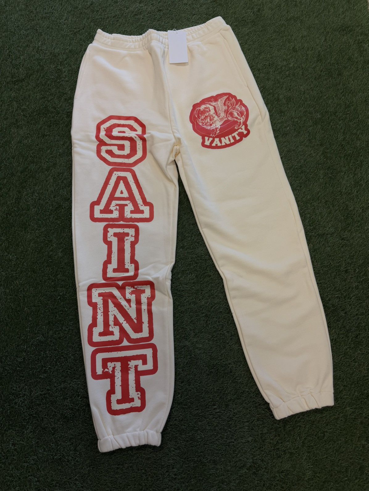 Saint Vanity Saint Vanity Cream Red Sweatpants Size M (NEW) Size US 28 / EU 44 - 2 Thumbnail