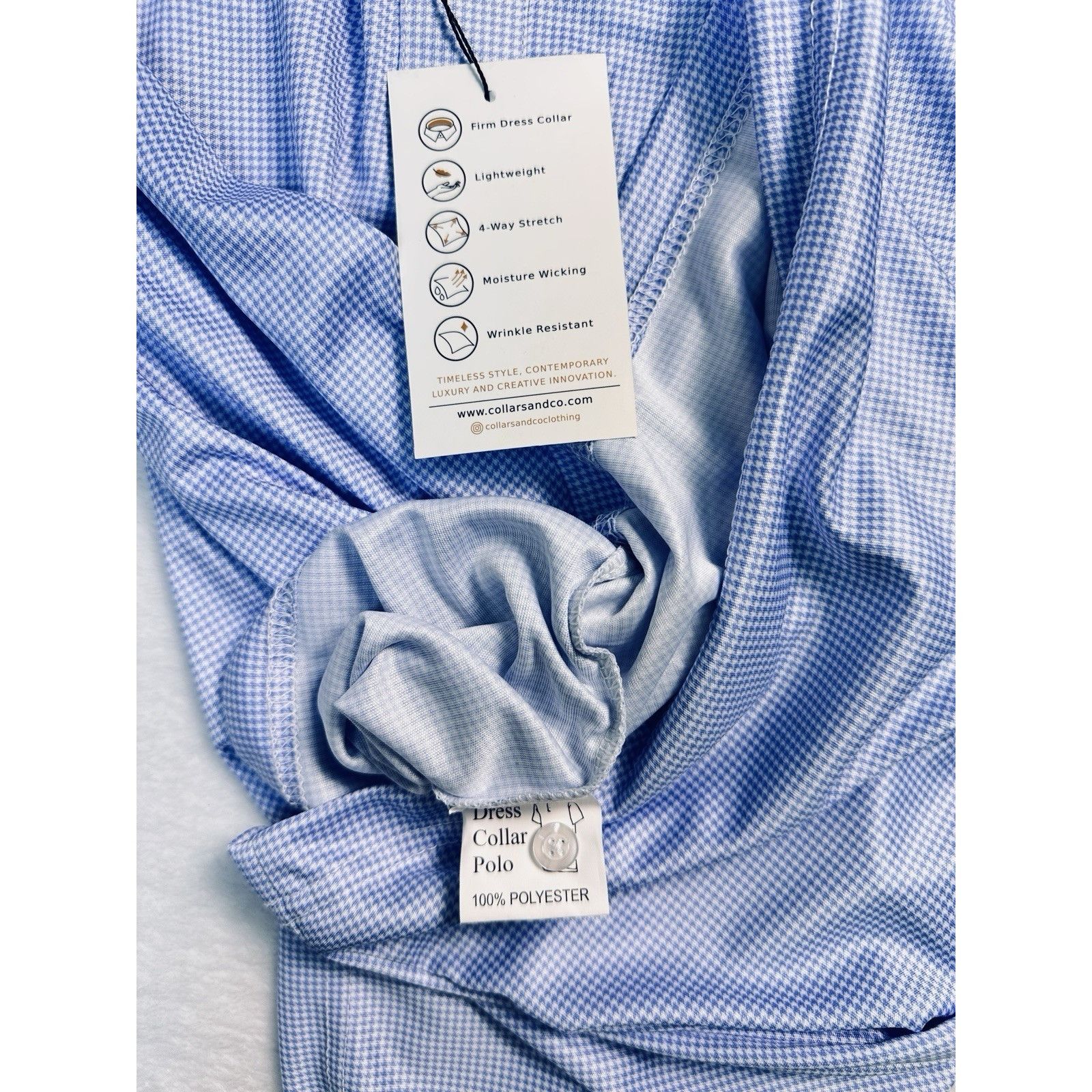 Other Collars & Co Semi-Spread Collar Polo In Turbo GT White-Blue Size US L / EU 52-54 / 3 - 10 Thumbnail
