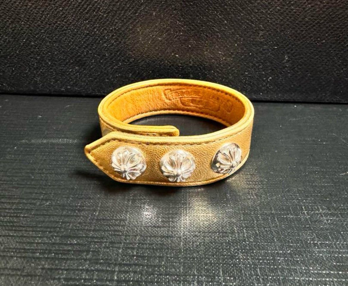 Chrome Hearts Chrome Hearts cross gold leather bracelet Size ONE SIZE - 6 Thumbnail