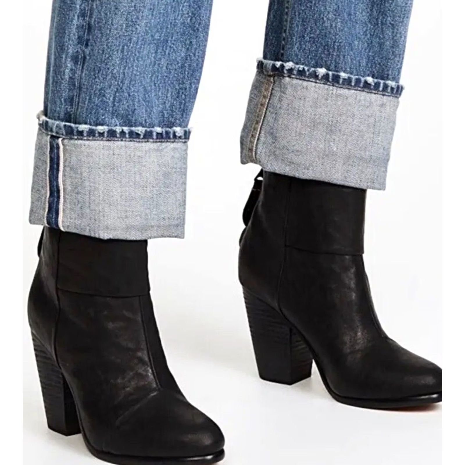 Rag & Bone Rag & bone Newbury Black Leather Heel Ankle Boots Women's US 8 EU 38.5 Size US 8 / IT 38 - 3 Thumbnail