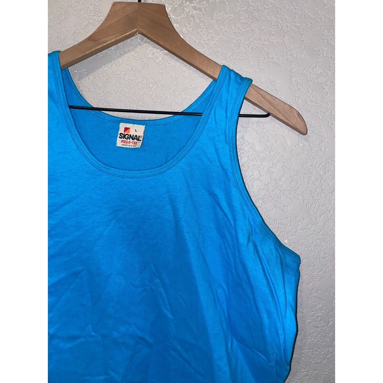 Signal Sport Vintage Blue Blank Tank Sleeveless Shirt Tee Top VTG 90s L Size US L / EU 52-54 / 3 - 3 Thumbnail