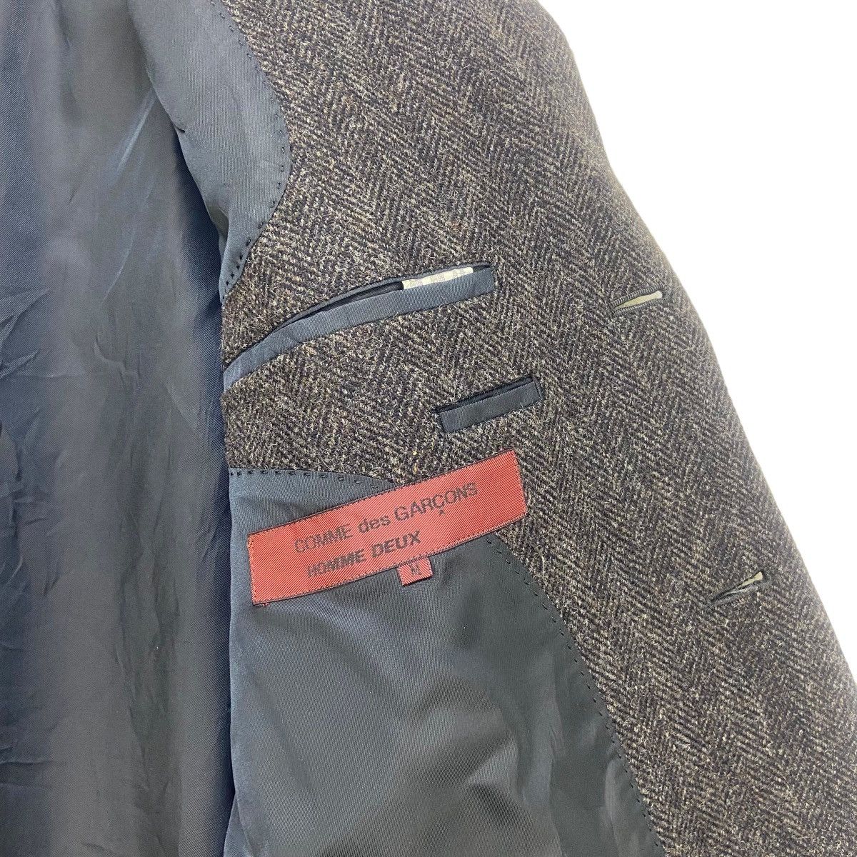 Comme des Garcons Homme 🔥AD1990 CDG Homme Deux Herringbone Laine Wool Coat Blazer Size US S / EU 44-46 / 1 - 9 Thumbnail