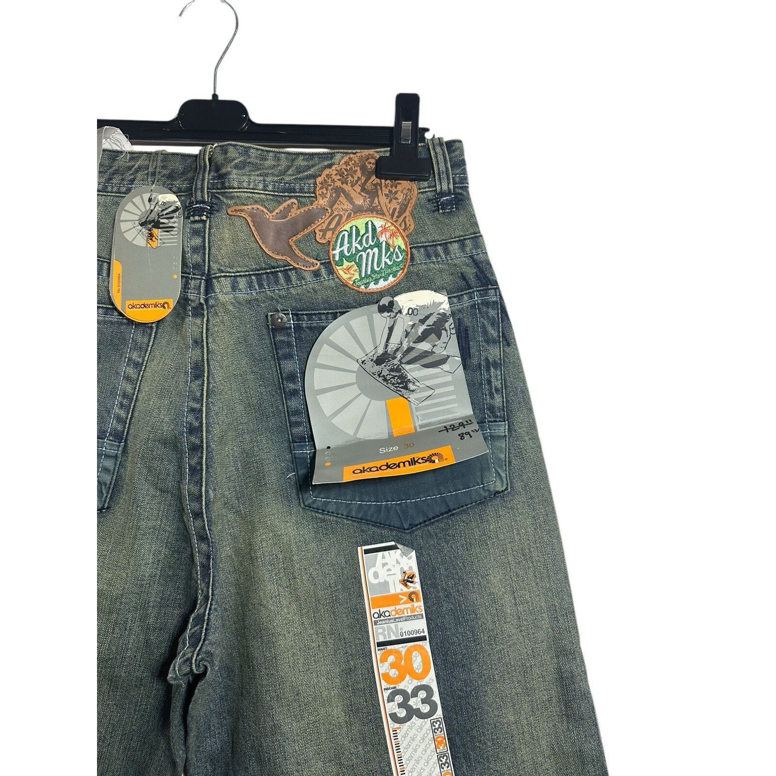 Akademiks Vintage Akademiks Jeans Mens Denim Baggy Wide Leg Hip Hop Y2 Size US 30 / EU 46 - 5 Thumbnail