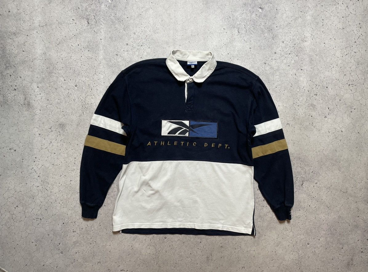 Reebok × Vintage Vintage Rugby Sweatshirt Reebok Y2K Big Logo Retro Size US M / EU 48-50 / 2 - 1 Thumbnail