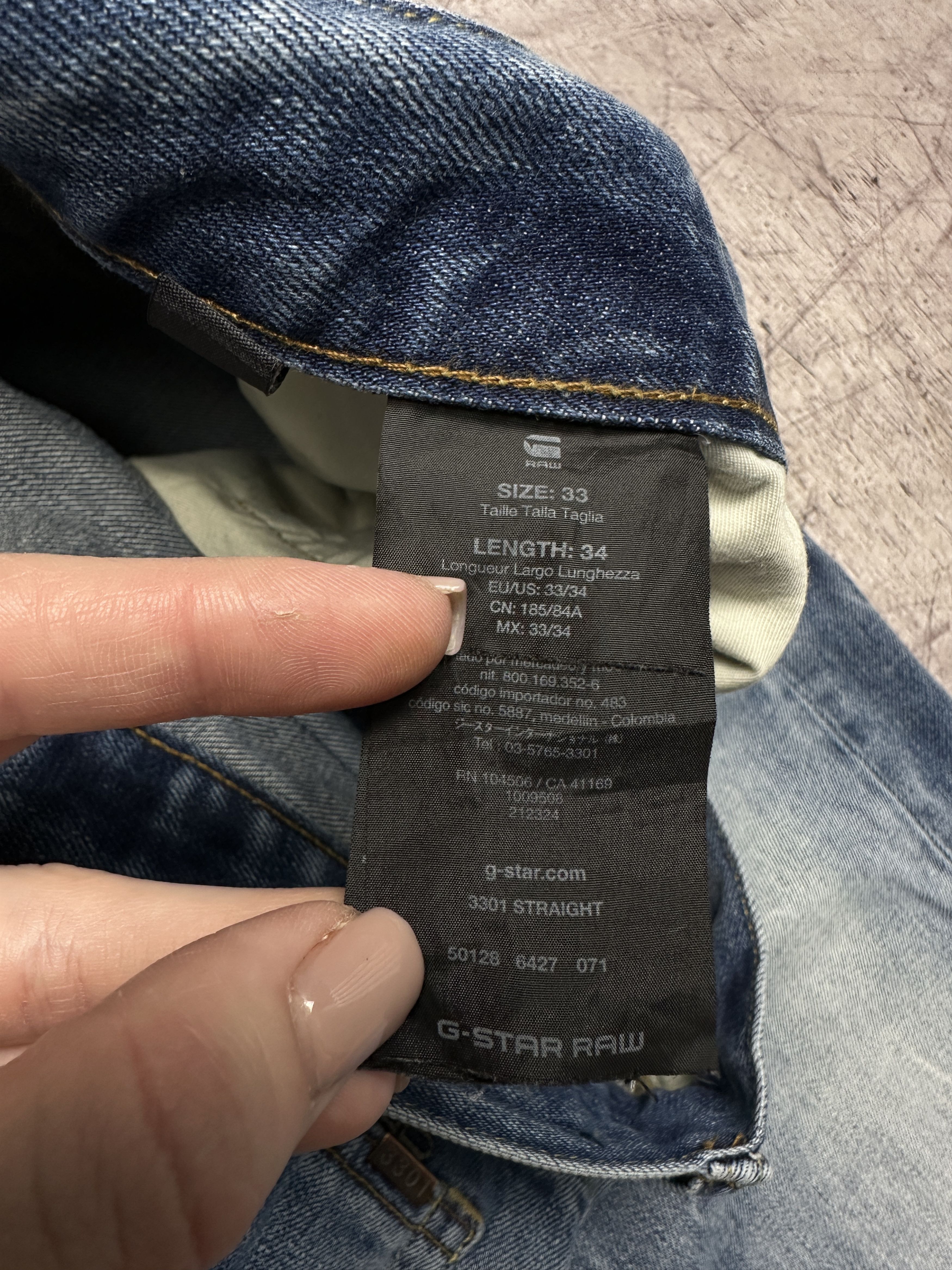 G-Star G Star Raw 3301 Straight Mens Denim Pants Jeans Size US 33 - 7 Thumbnail