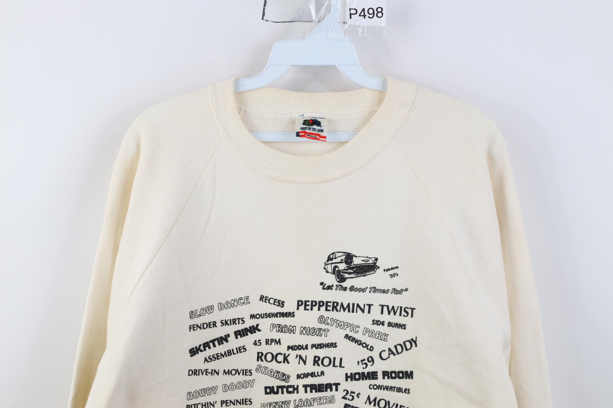 Vintage Vintage 90s Fabulous 50s Let the Good Times Roll Sweatshirt Size L / US 10 / IT 46 - 2 Thumbnail