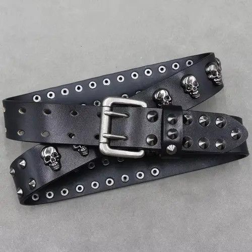 Japanese Brand × Vintage Skull Studded Punk Leather Cowboy Belts Size ONE SIZE - 1 Thumbnail