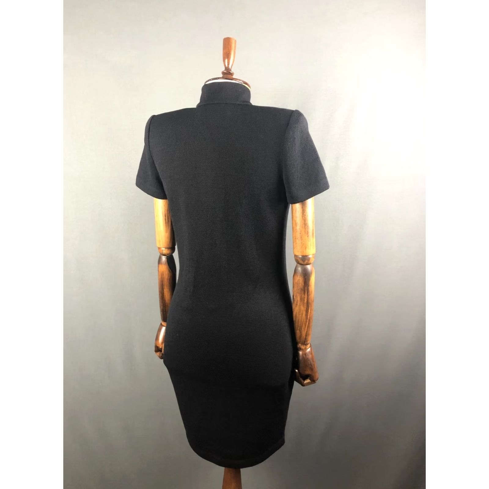 St. John St. John Dress Women Size 4 Black Cotton Blend Jersey Cap Sleeve Knee Length Sheath Casual VINTAGE No Brand St. John Collection by Marie Gray Size S / US 4 / IT 40 - 3 Thumbnail